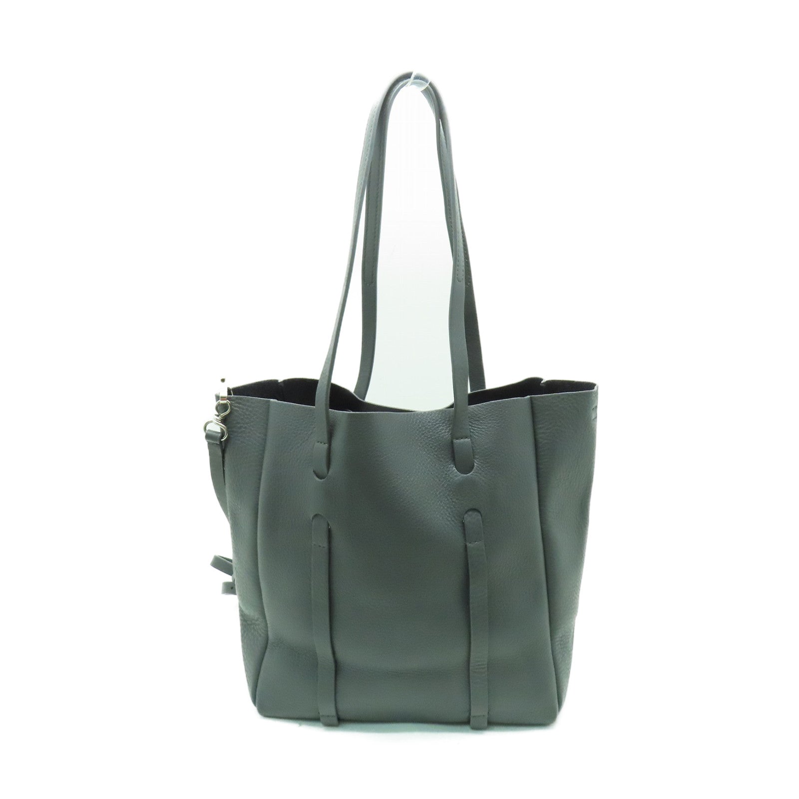 BALENCIAGA 牛皮皮革2way Shoulder Bag銀扣手挽肩背兩用袋灰色