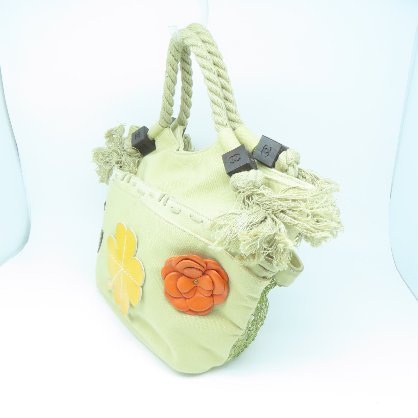 CHANEL 【激減優惠】帆布Tote Bag銀扣手挽袋米色
