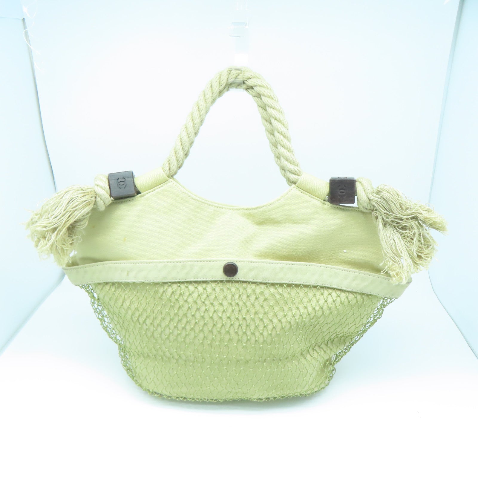 CHANEL 【激減優惠】帆布Tote Bag銀扣手挽袋米色