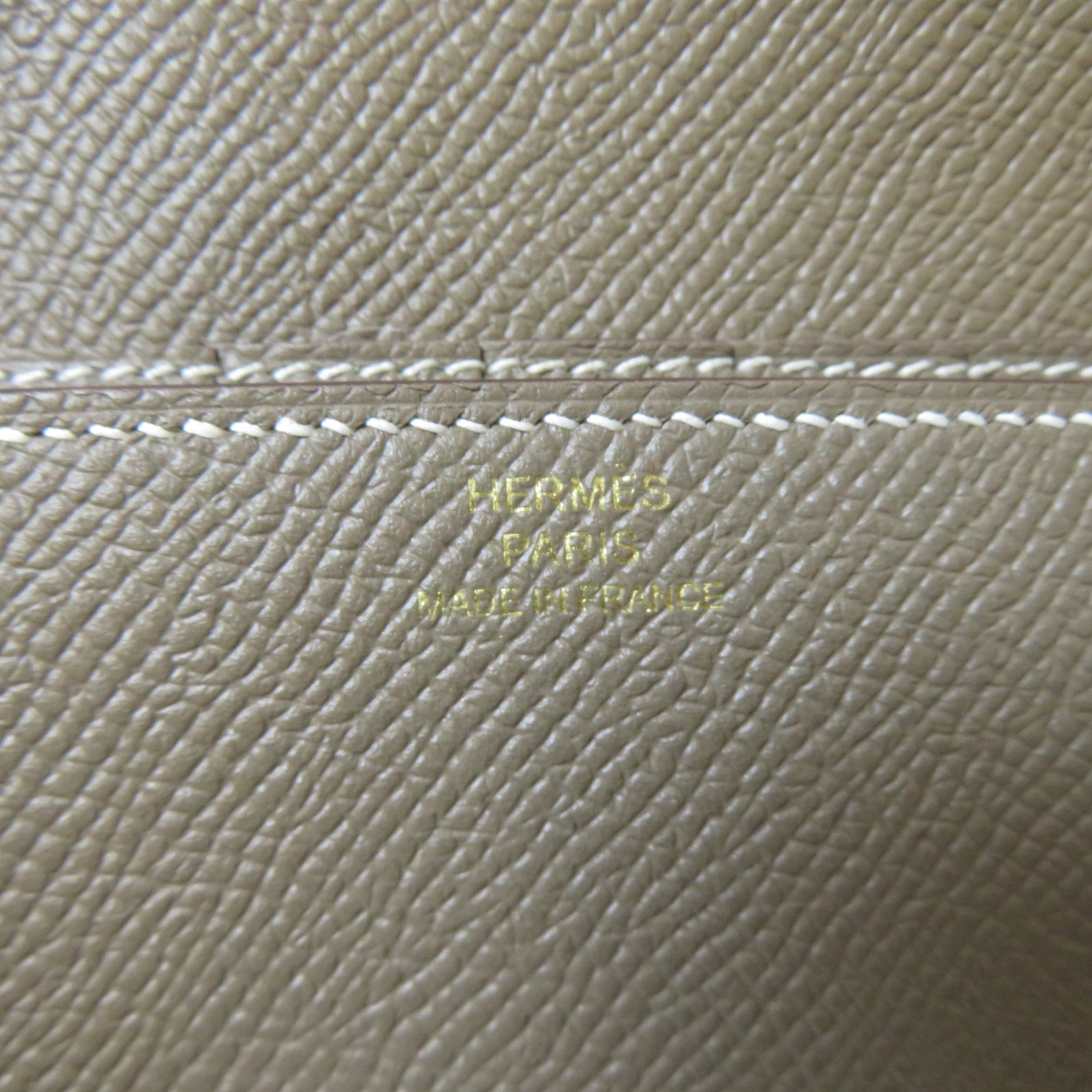 HERMES Epsom皮革Wallet金扣錢包Etoupe大象灰色