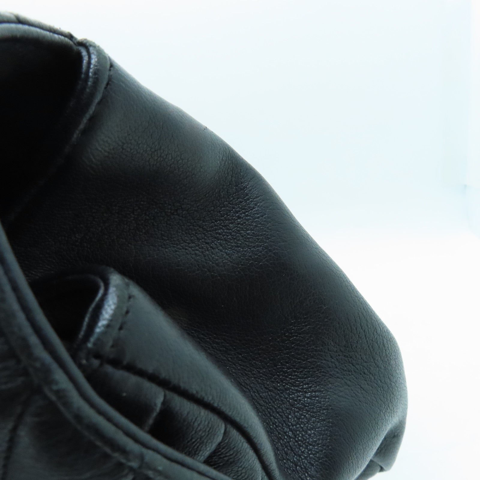 SAINT LAURENT Cowhide Leather 2way Shoulder Bag Silver Buckle Handle Shoulder Bag Black