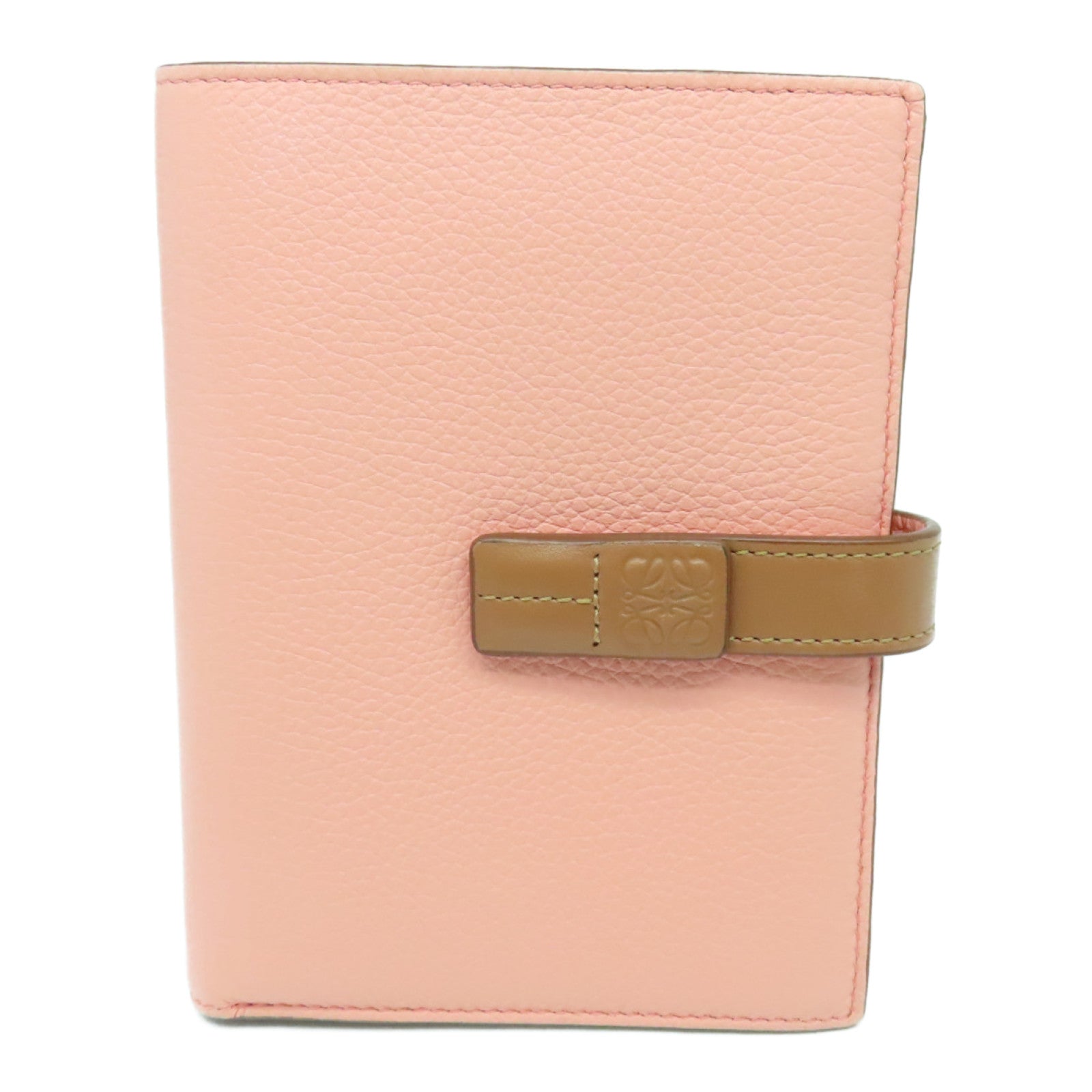 LOEWE 牛皮皮革Wallet金扣钱包粉红色
