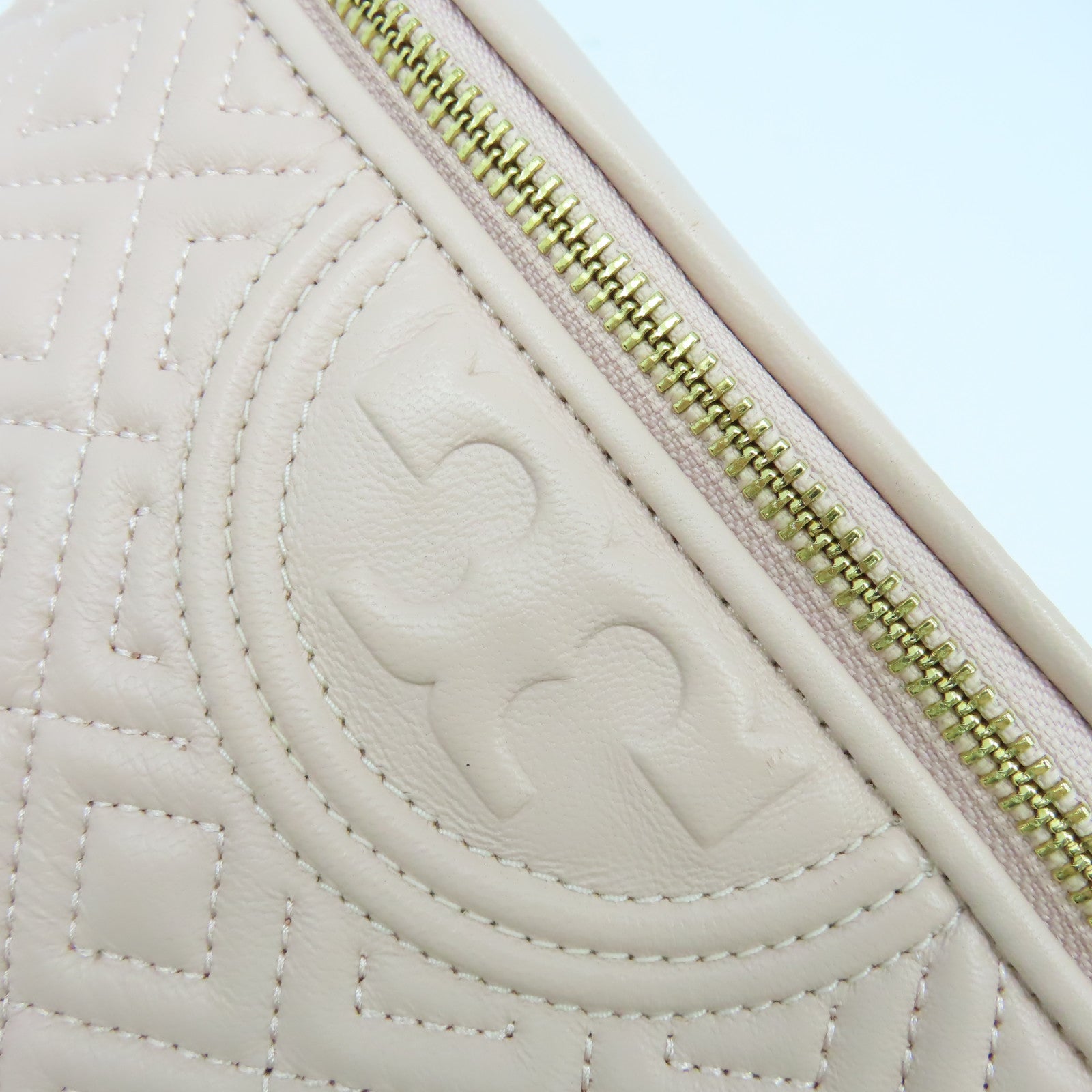 Tory Burch 菱格羊皮皮革Waist Bag金扣胸前包粉紅色