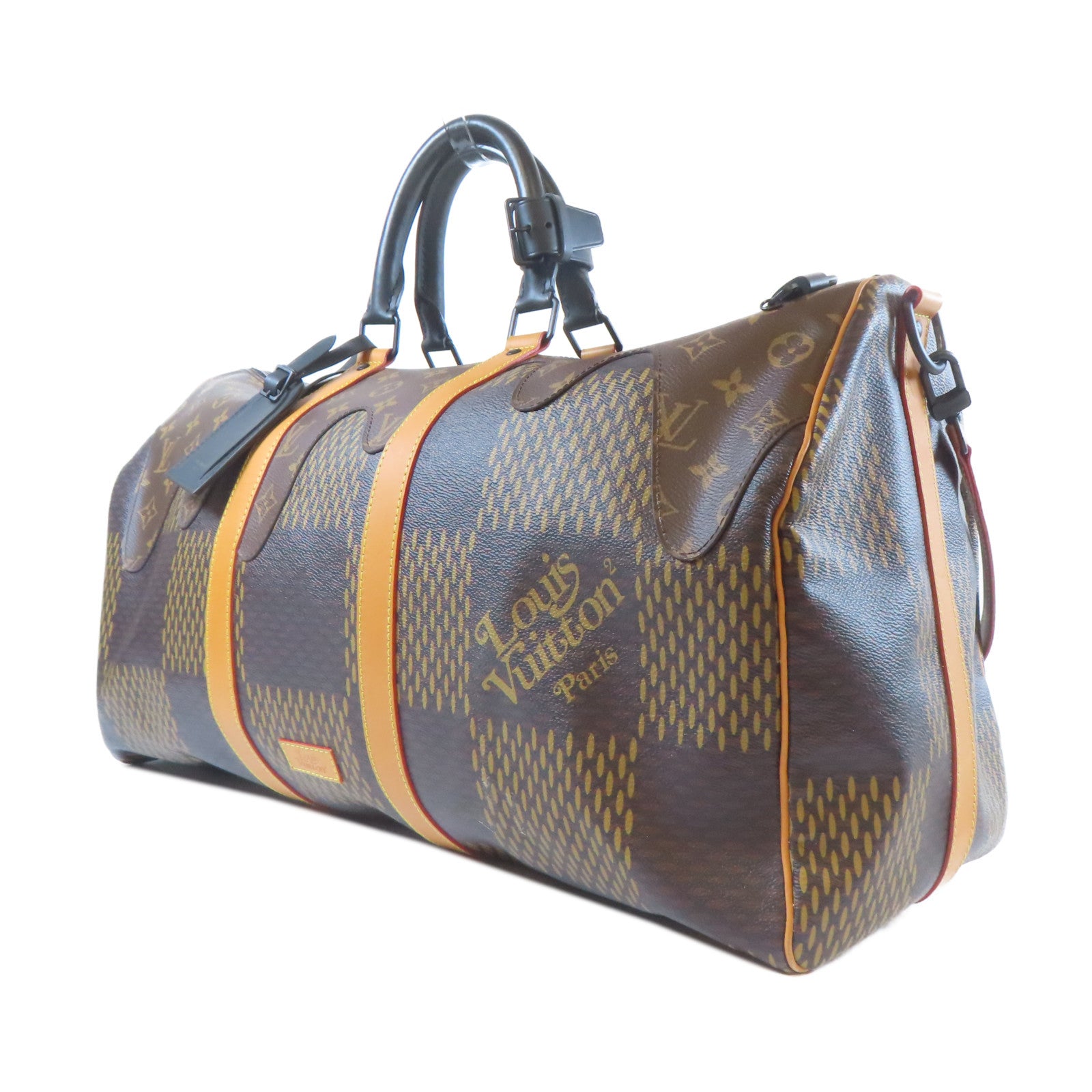 LOUIS VUITTON Monogram Keepall 50黑扣/銀扣手挽袋啡色