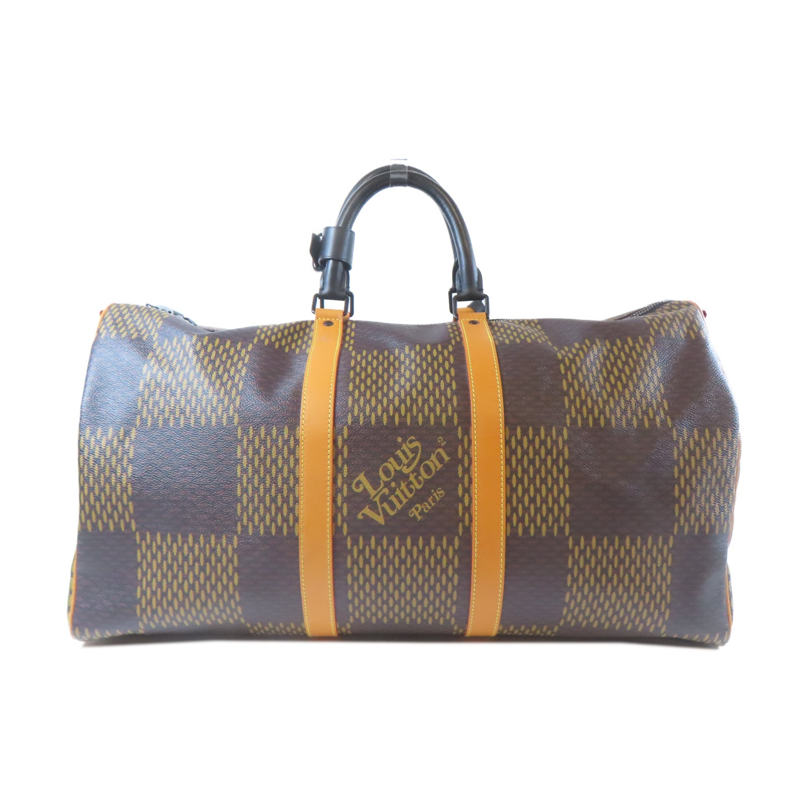LOUIS VUITTON Monogram Keepall 50黑扣/銀扣手挽袋啡色