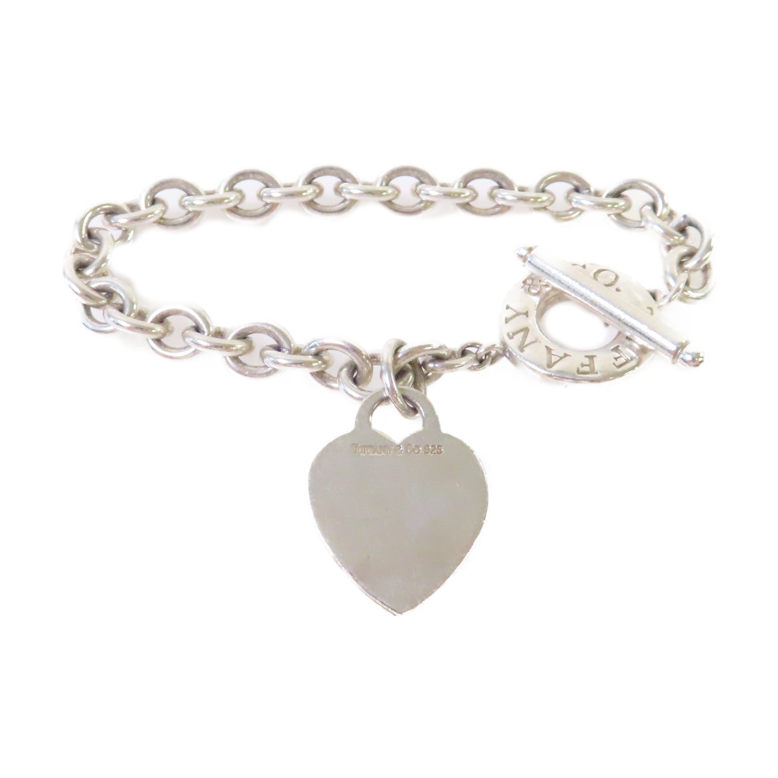 TIFFANY＆CO 925純銀Heart Tag Toggle Bracelet手鏈