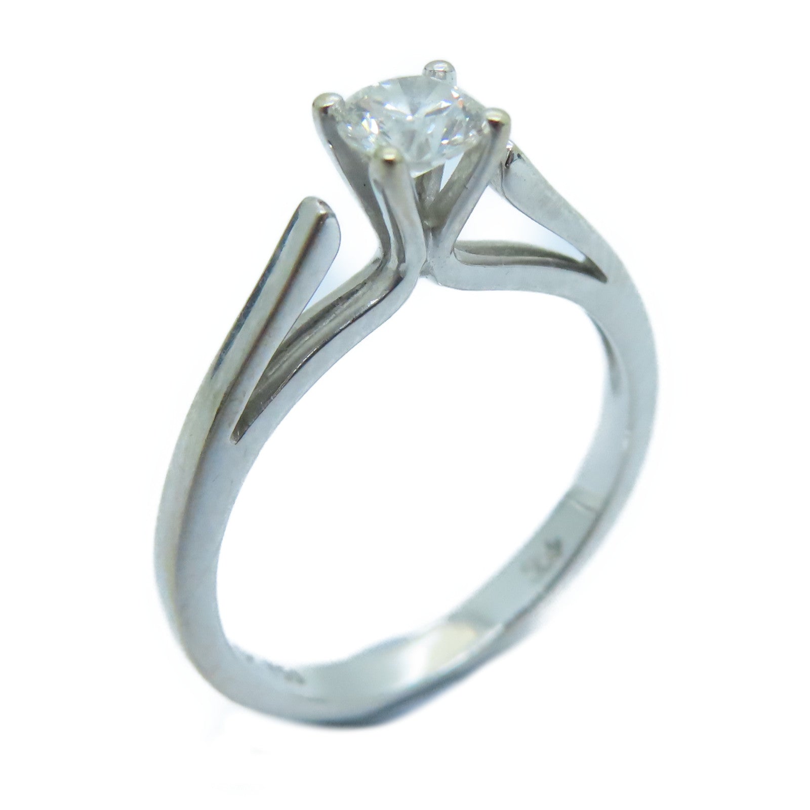 JEWELRY 18K白金Ring 0.34ct钻石戒指US#4.25