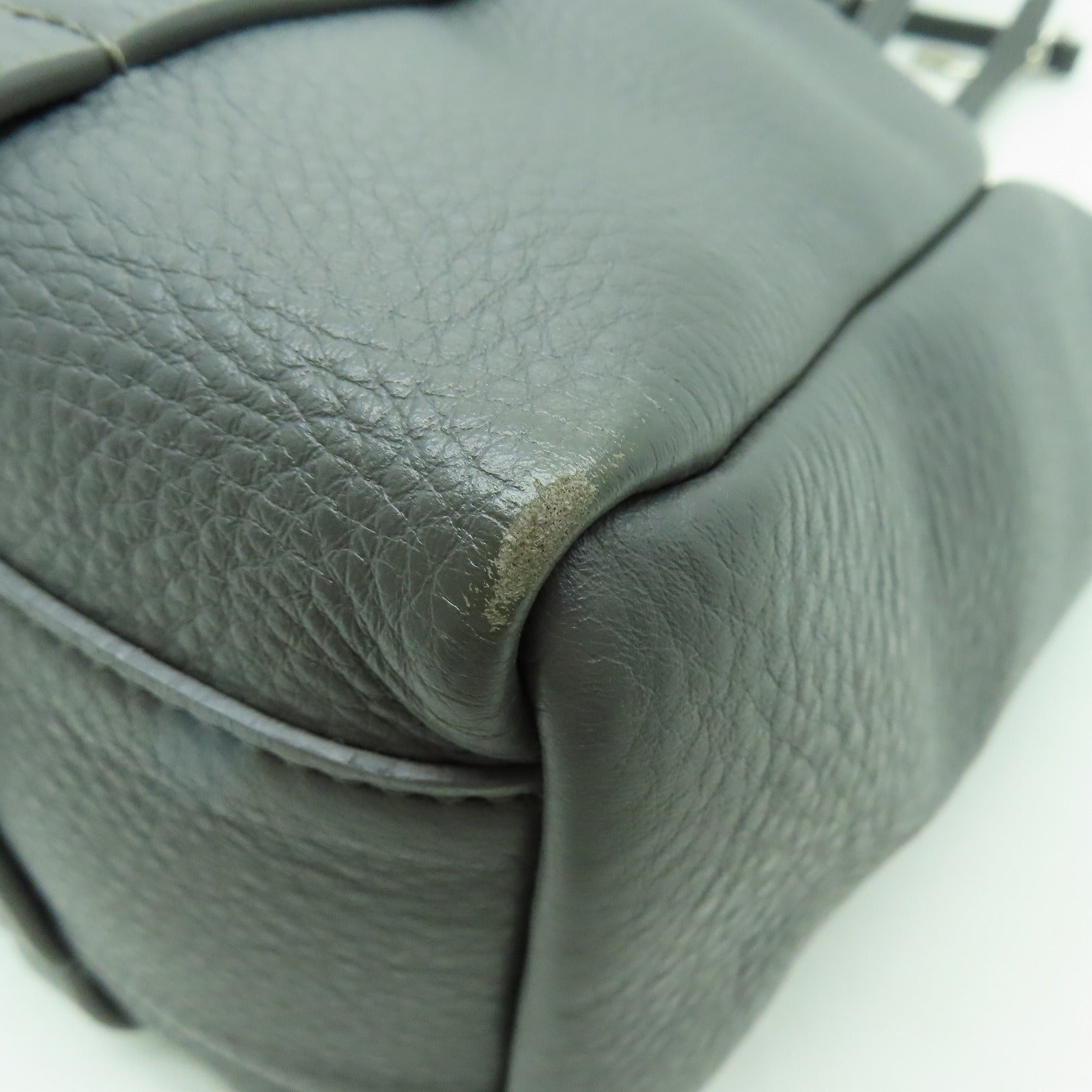 BALENCIAGA 牛皮皮革2way Shoulder Bag銀扣手挽肩背兩用袋灰色