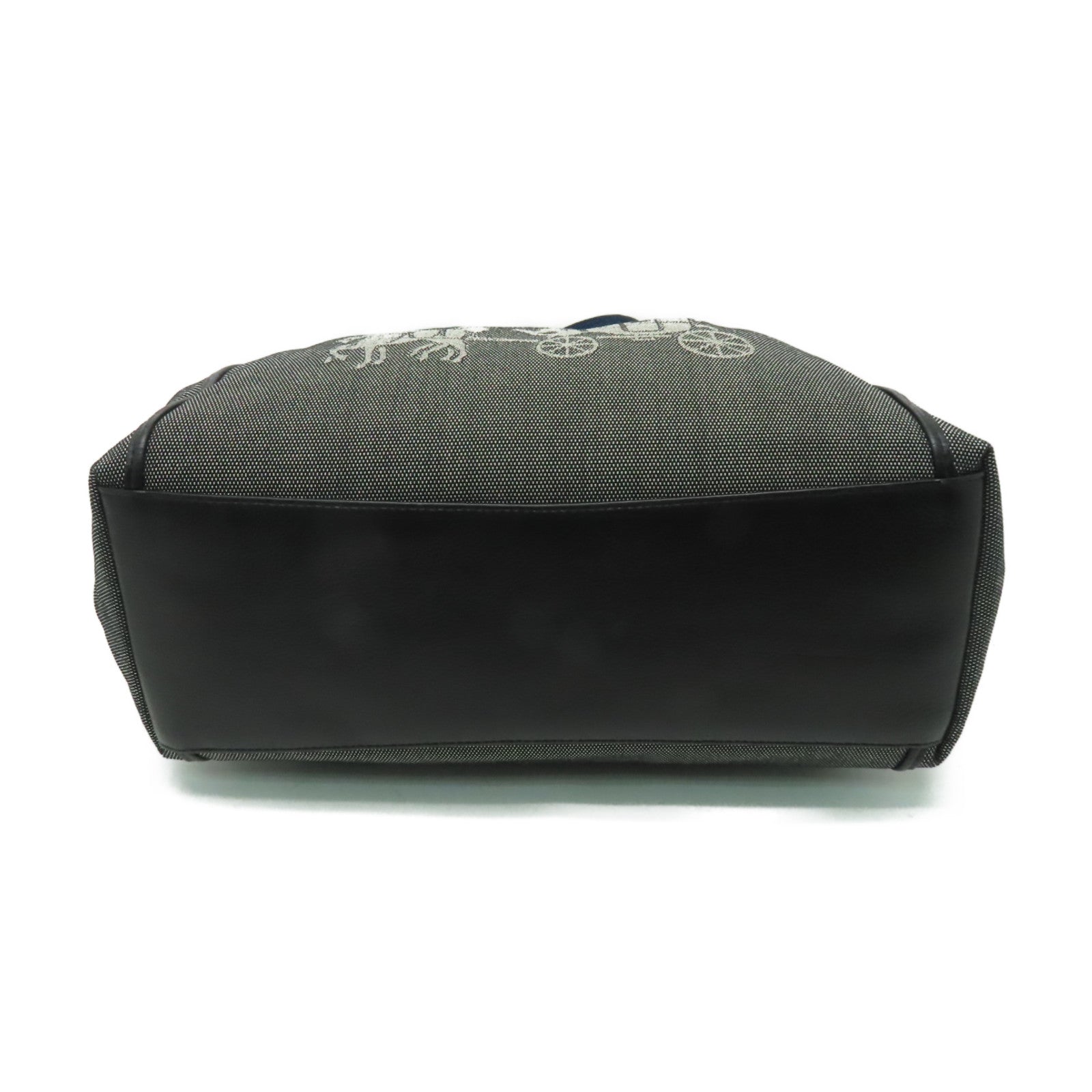 COACH 帆布Shoulder Bag銀扣手挽袋藍色/黒色