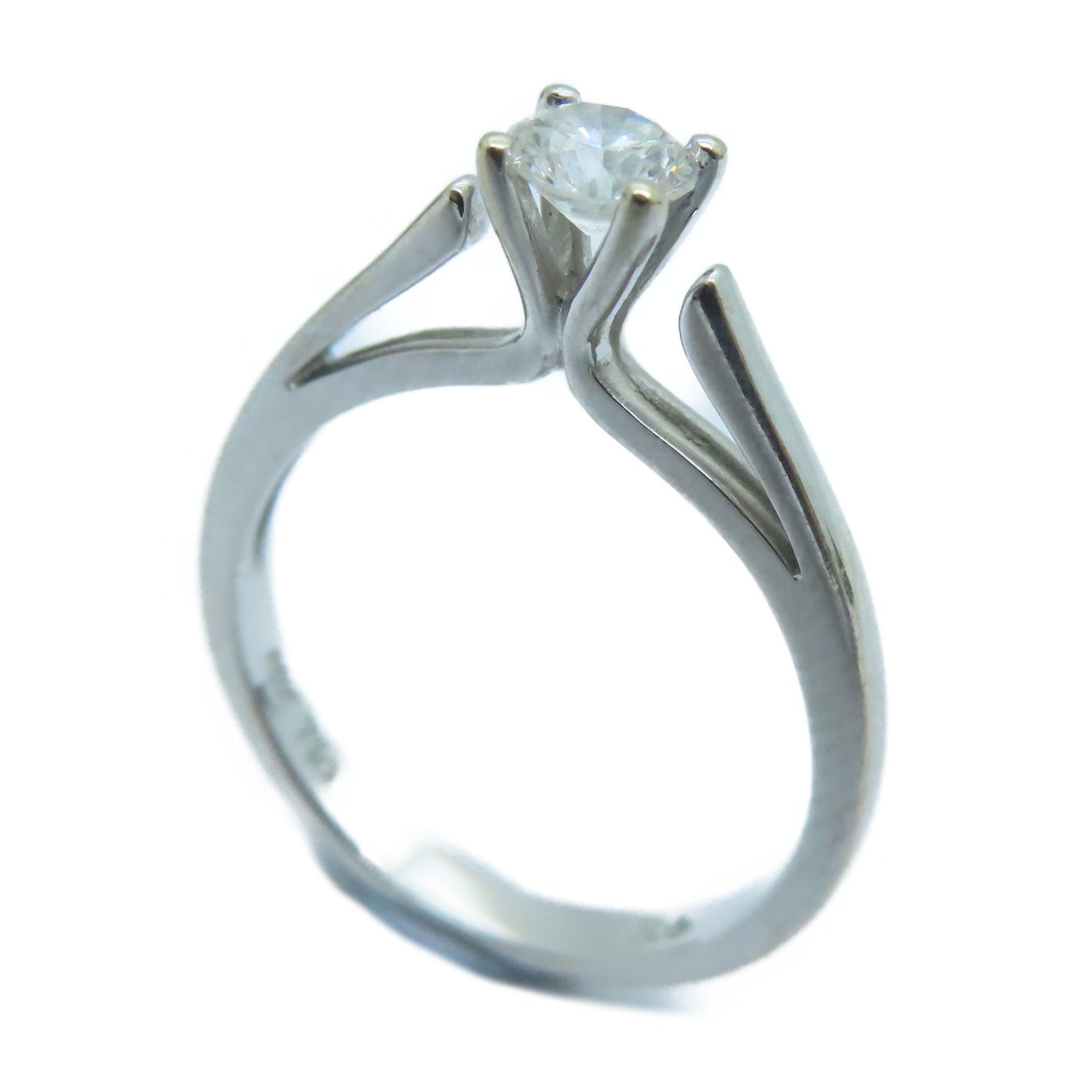 JEWELRY 18K白金Ring 0.34ct钻石戒指US#4.25