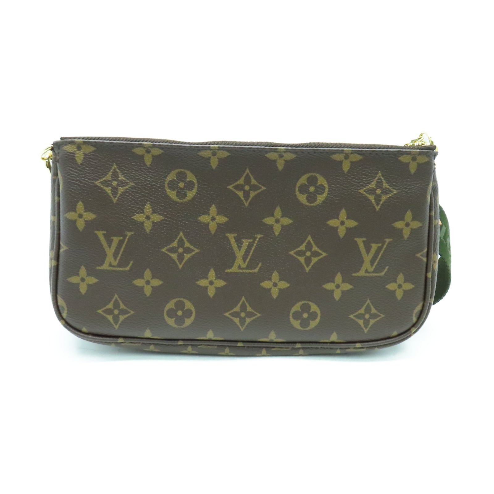 LOUIS VUITTON Monogram Multi Pochette Accessoires金扣肩背袋棕色