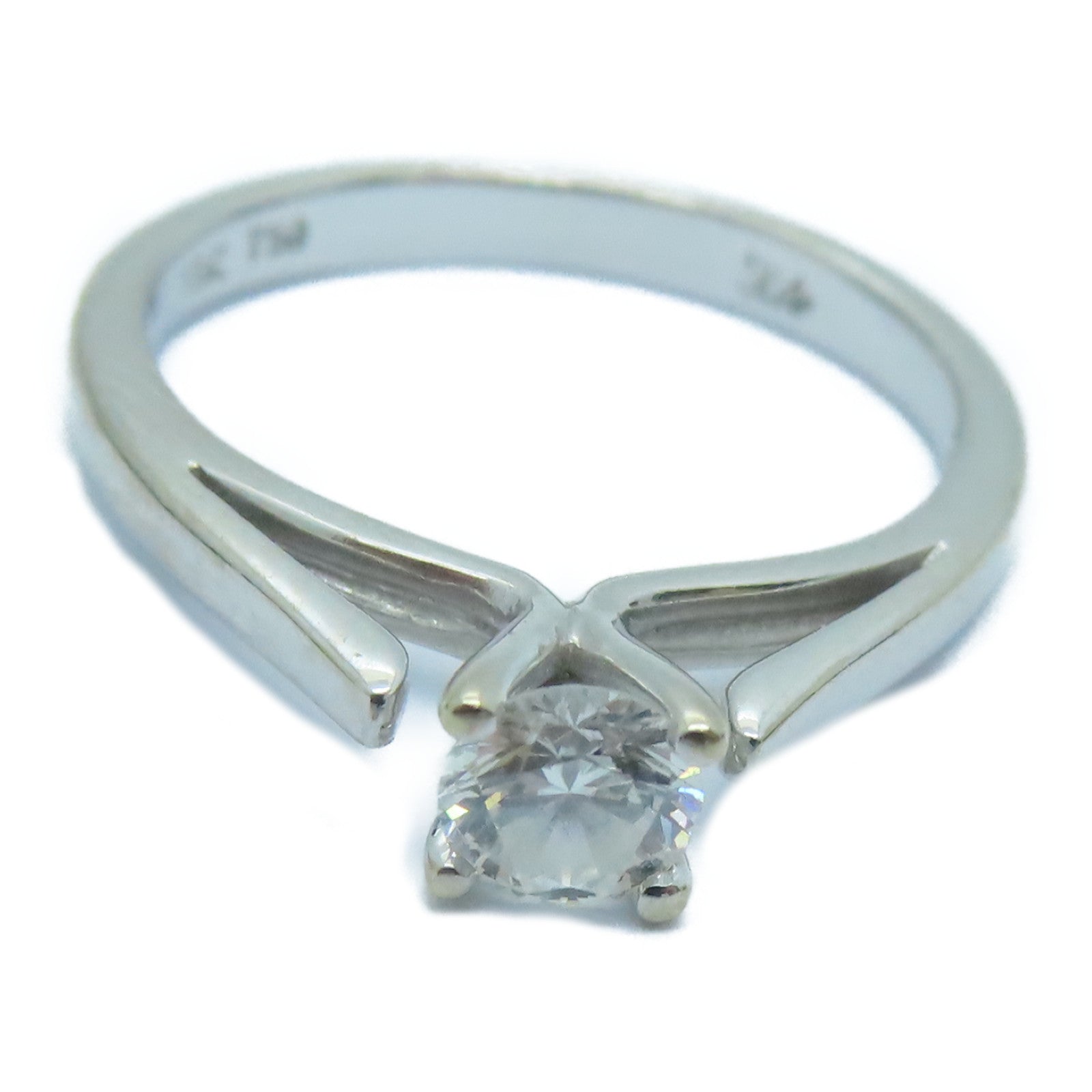 JEWELRY 18K白金Ring 0.34ct钻石戒指US#4.25