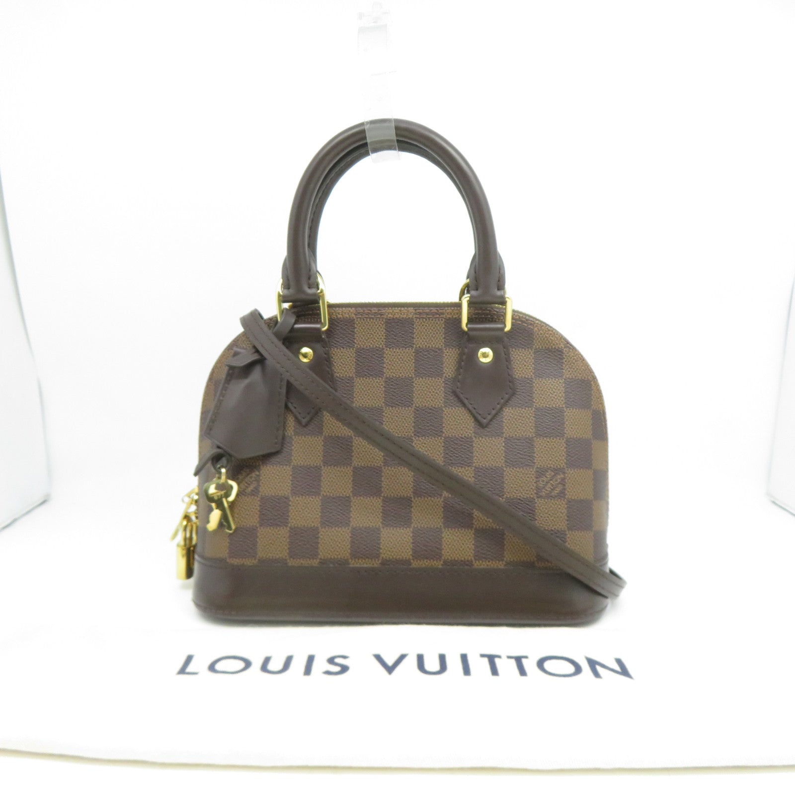 LOUIS VUITTON Damier Alma BB金扣手挽肩背兩用袋啡色