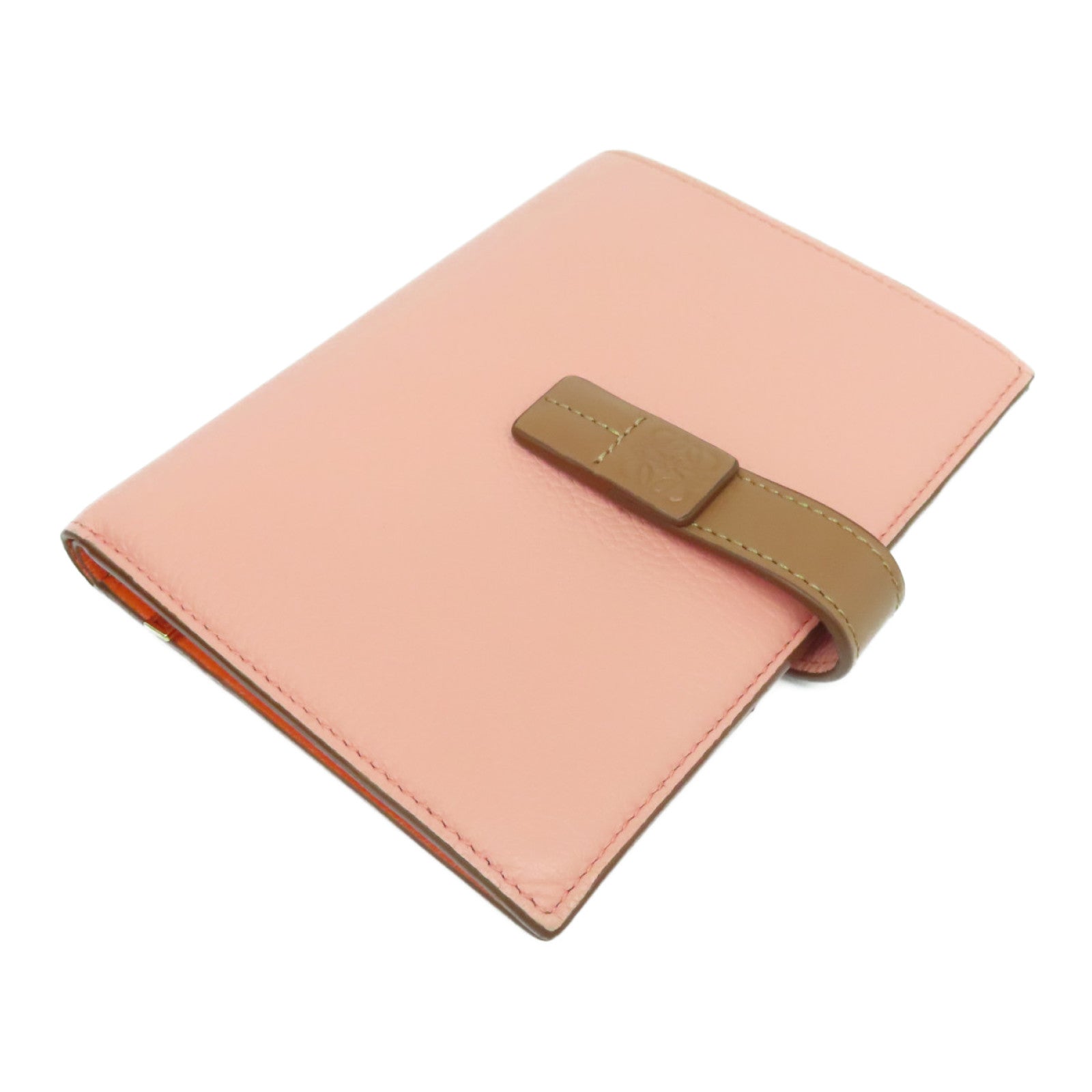 LOEWE 牛皮皮革Wallet金扣钱包粉红色