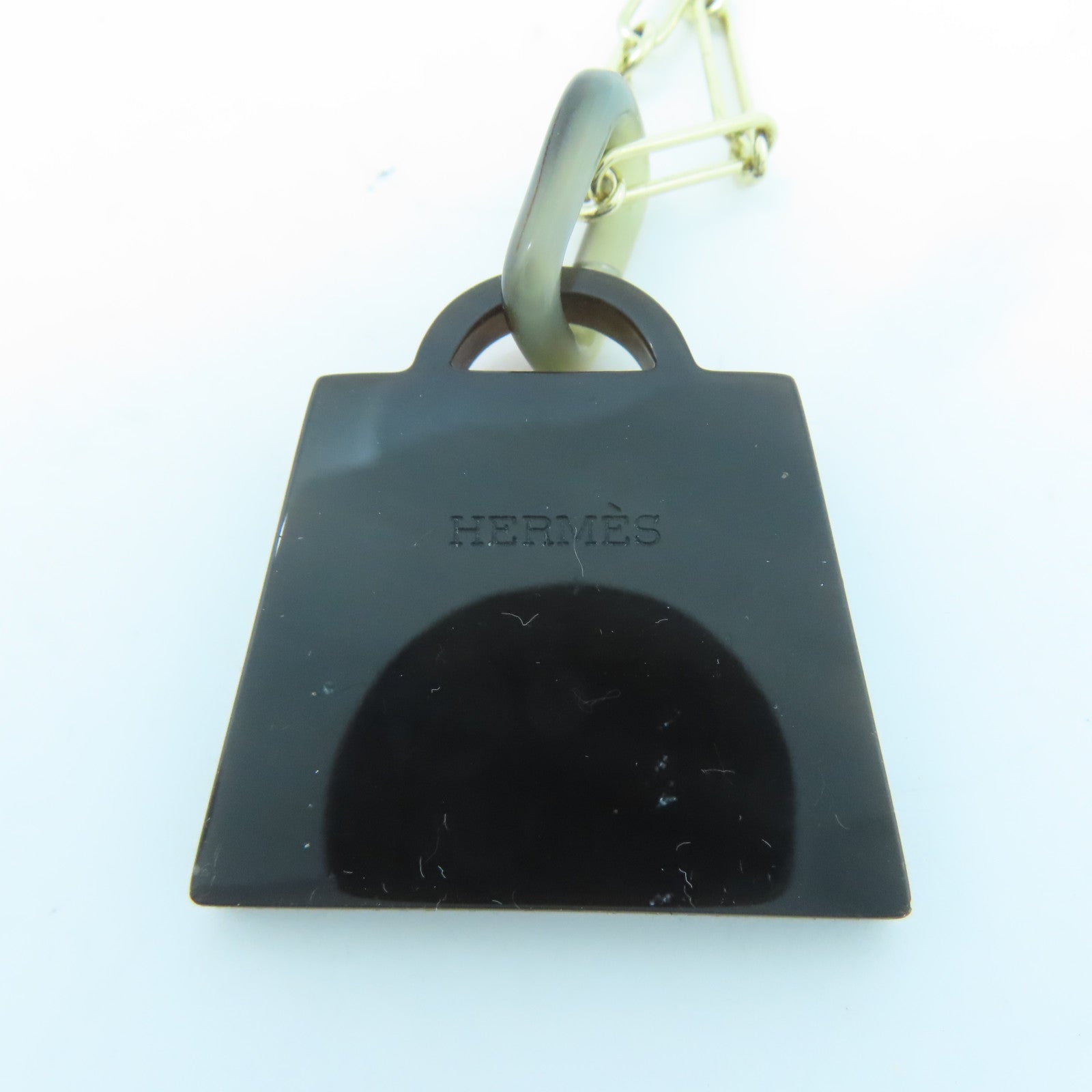 HERMES PVC/金屬Fusion Amulette Necklace項鍊金色/黑色/紅色#82cm