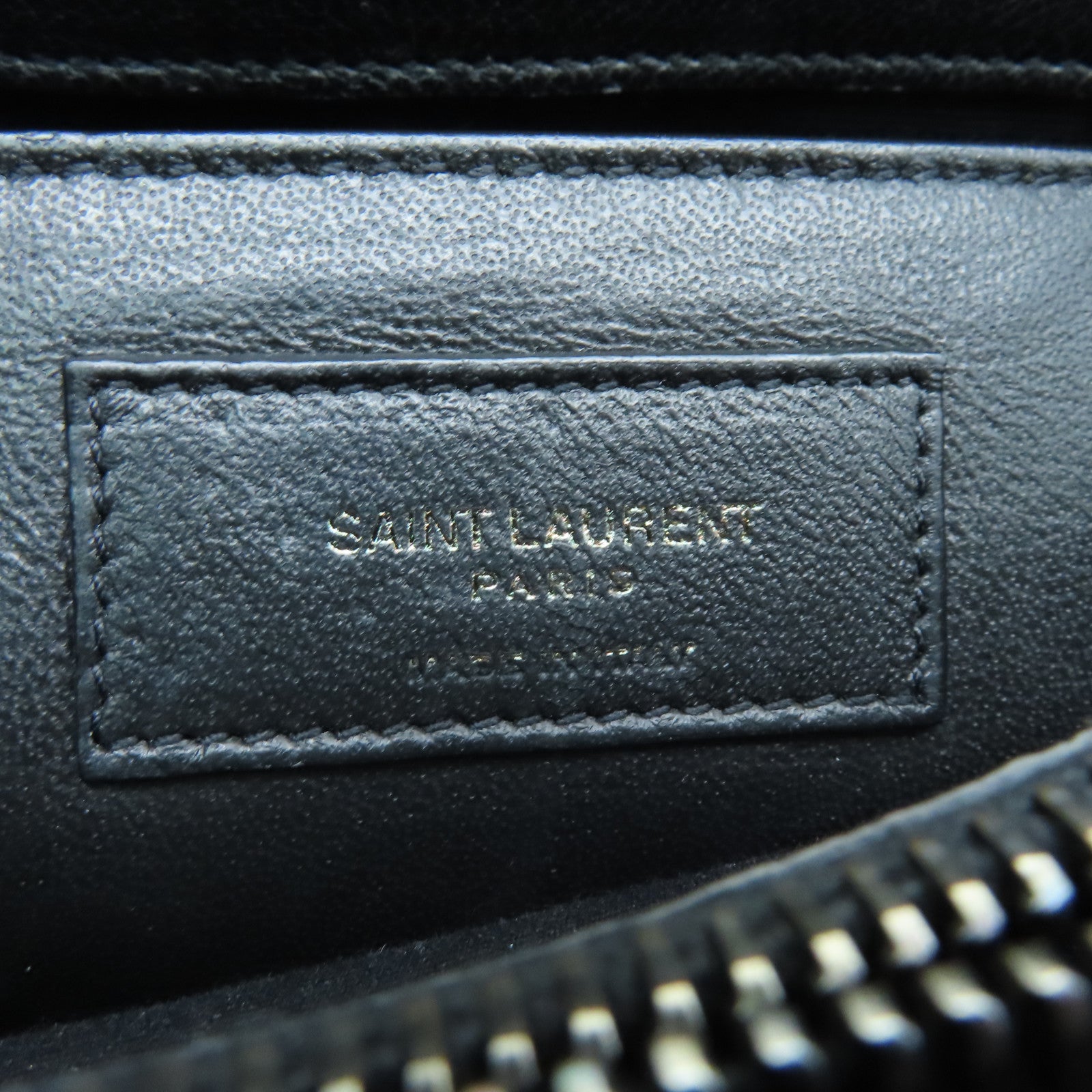 SAINT LAURENT Cowhide Leather 2way Shoulder Bag Silver Buckle Handle Shoulder Bag Black