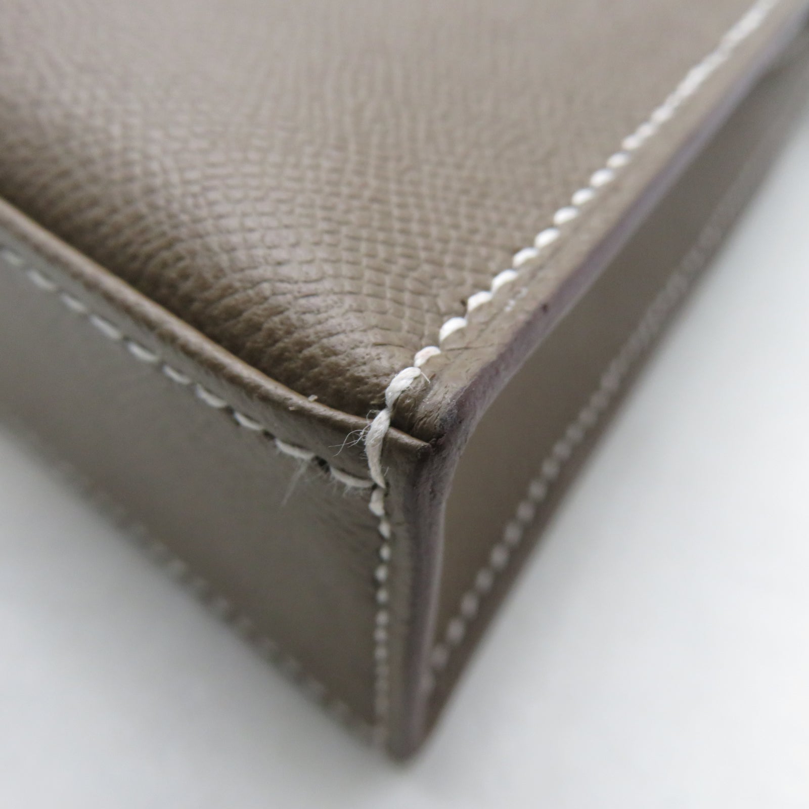 HERMES Madame皮革 Kelly Elan金扣肩背袋Etoupe大象灰色