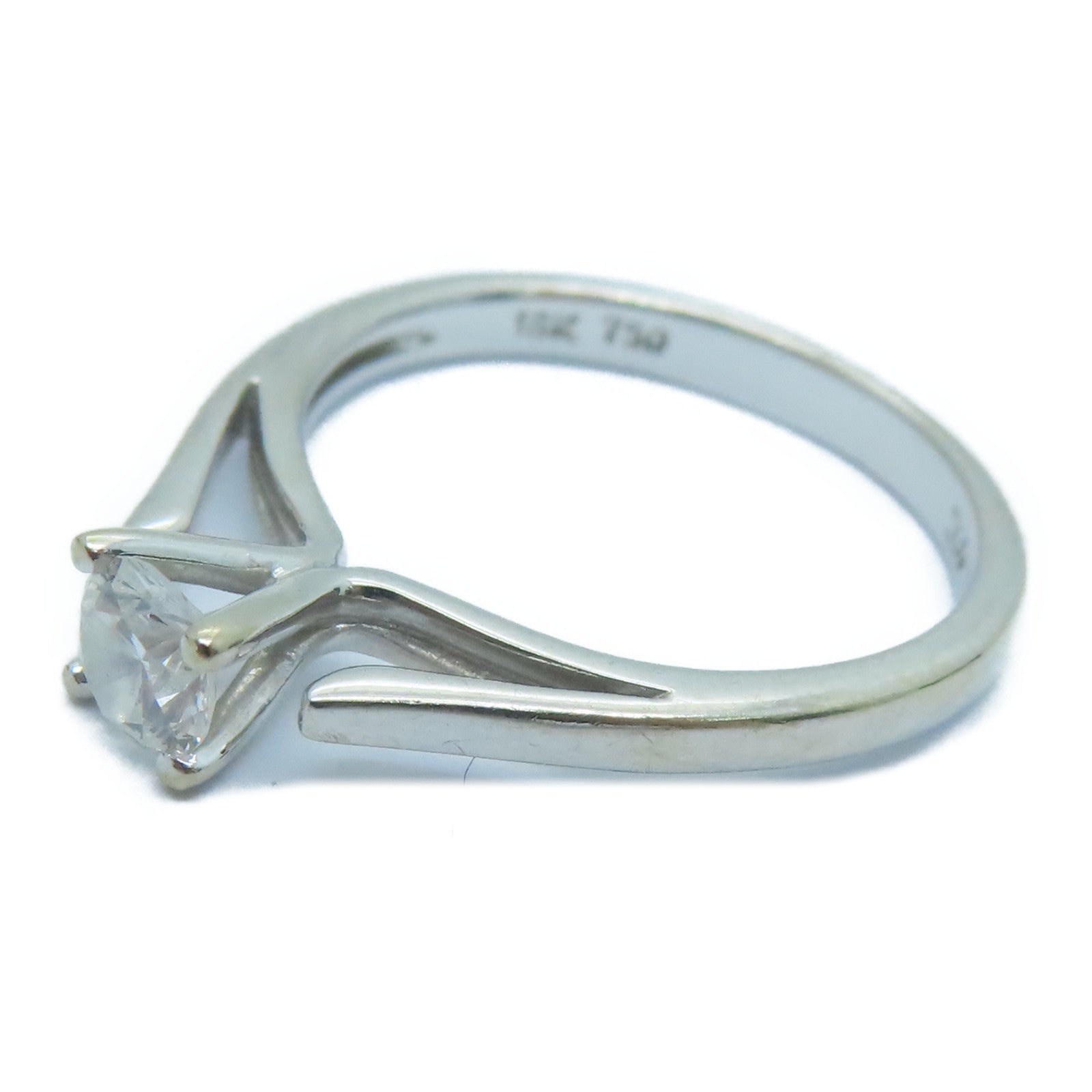 JEWELRY 18K白金Ring 0.34ct钻石戒指US#4.25