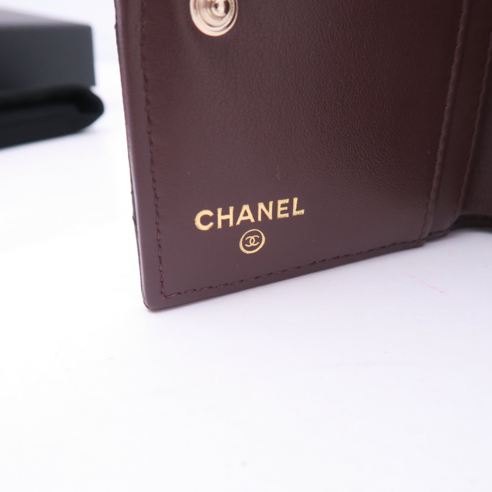 CHANEL 菱格Caviar皮革Wallet銀扣錢包黑色
