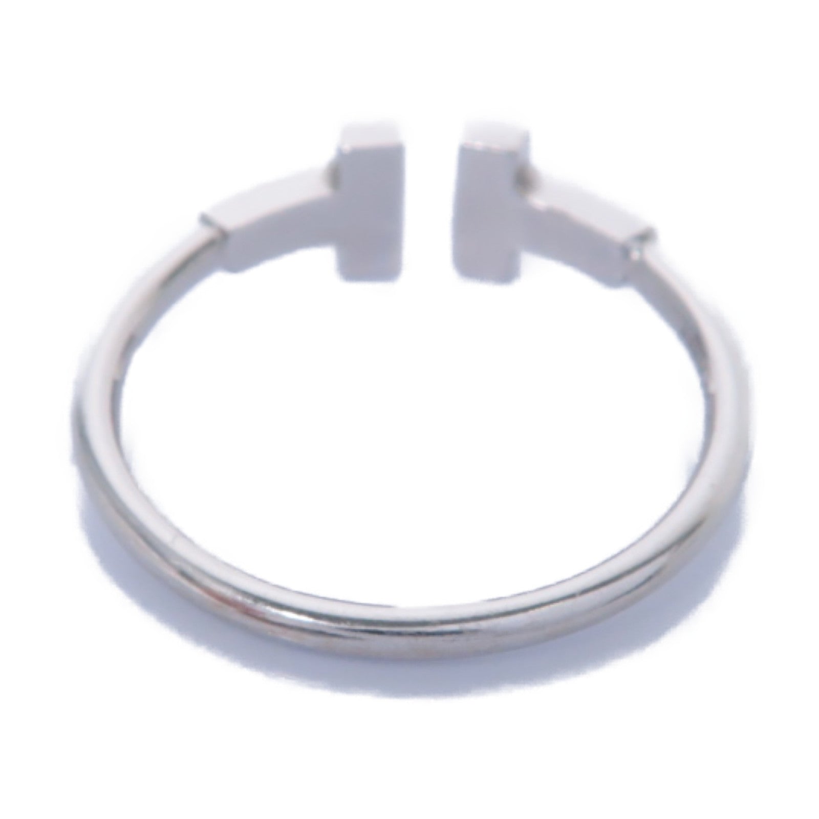 TIFFANY＆CO 18K白金T-wire Ring 0.13ct鑽石戒指US#9