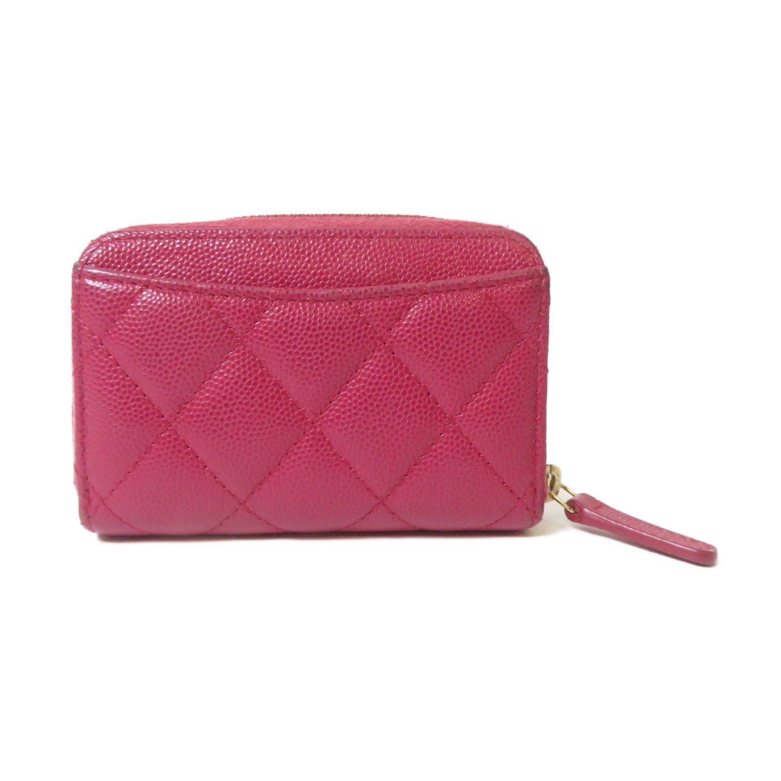 CHANEL 菱格Caviar皮革Classic Coin Case金扣零錢包粉紅色