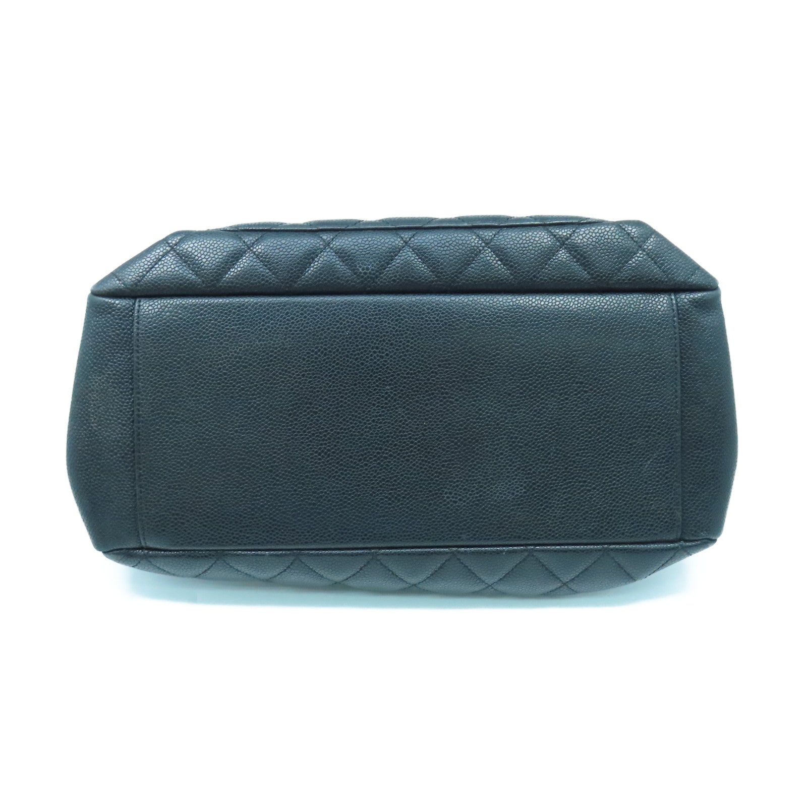CHANEL Rhombus Caviar Leather GST Gold Buckle Chain Shoulder Bag Black
