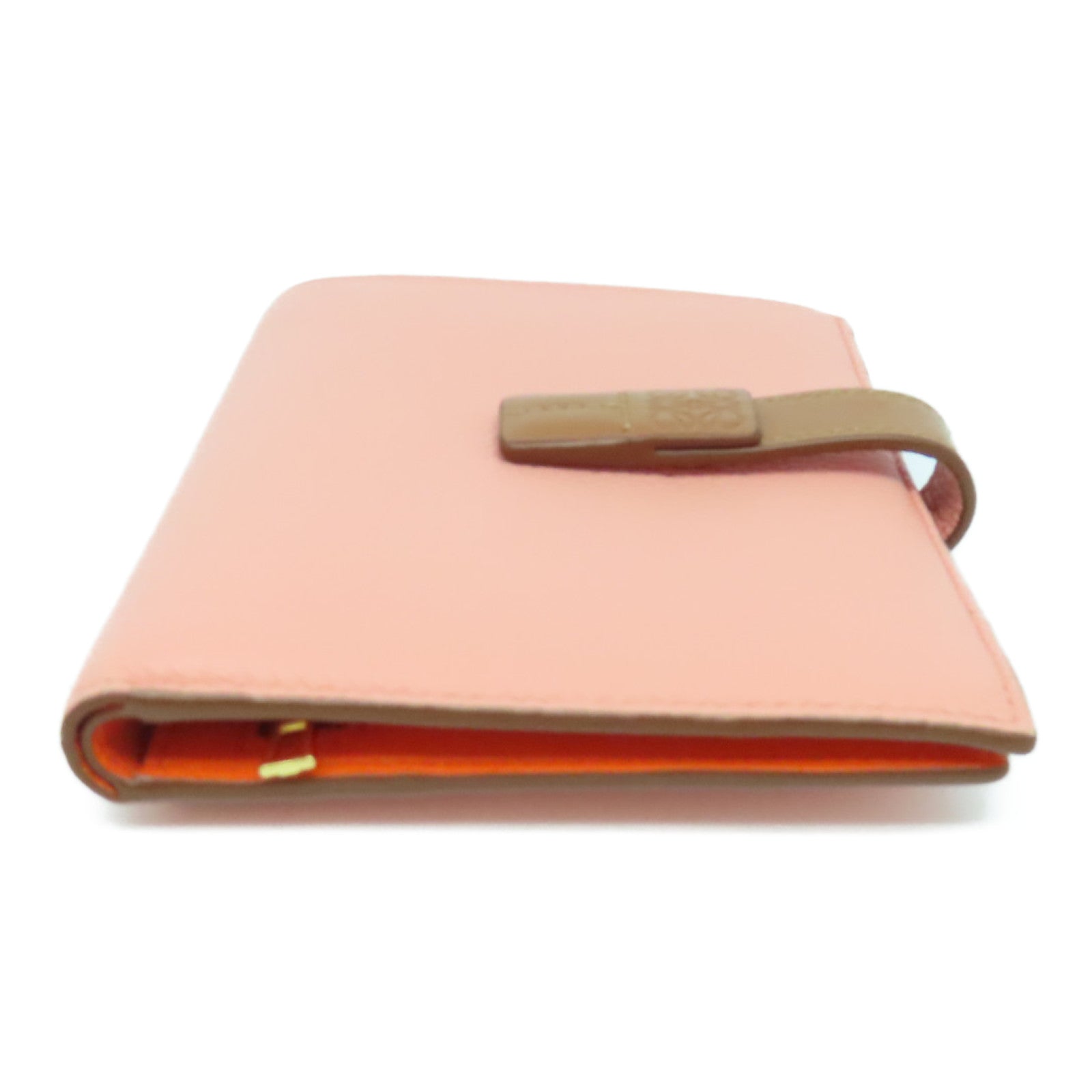 LOEWE 牛皮皮革Wallet金扣钱包粉红色