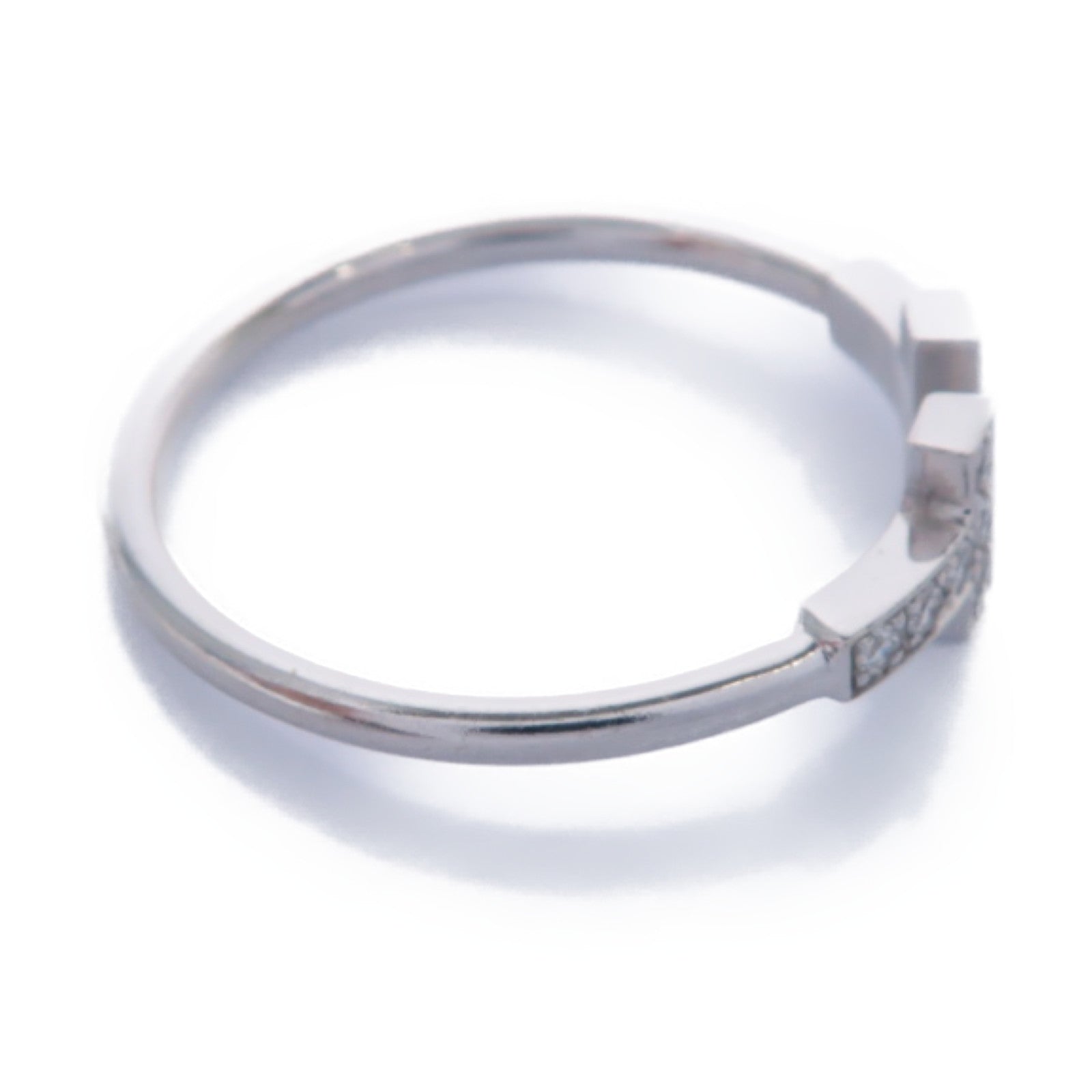 TIFFANY＆CO 18K白金T-wire Ring 0.13ct鑽石戒指US#9