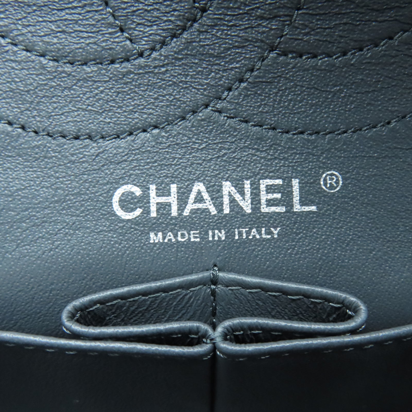 CHANEL rhombic cowhide leather 2.55 Chain Shoulder silver buckle chain shoulder bag gray