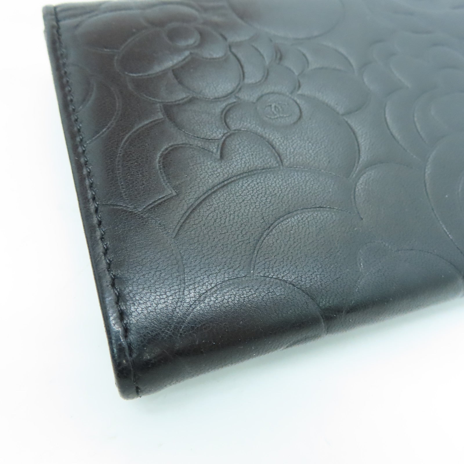 CHANEL 羊皮皮革Long Wallet银扣长钱包黑色