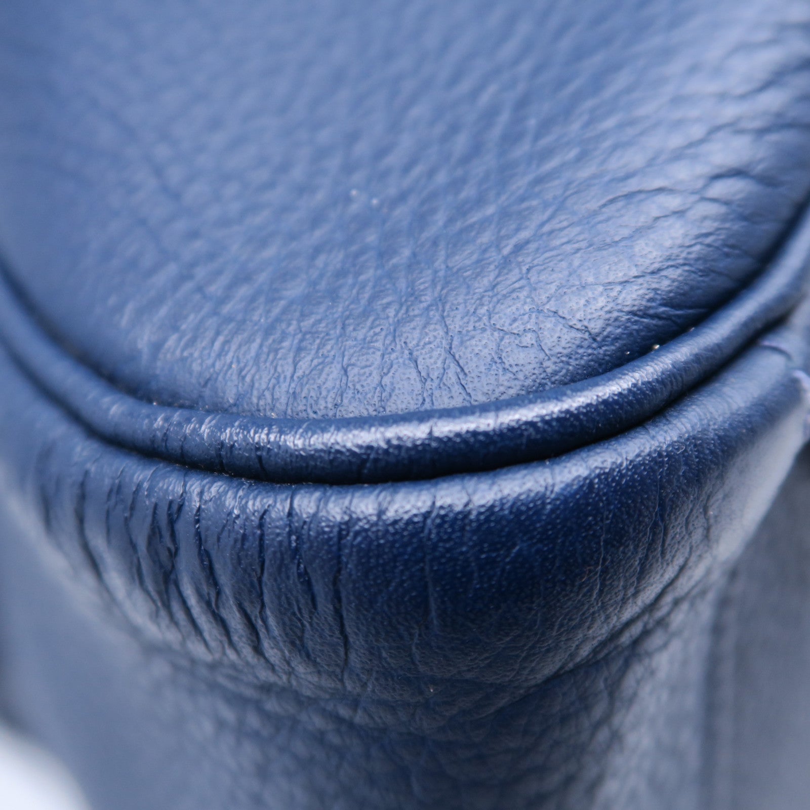 HERMES Taurillon Clemence皮革Lindy 34銀扣手挽肩背兩用袋藍色