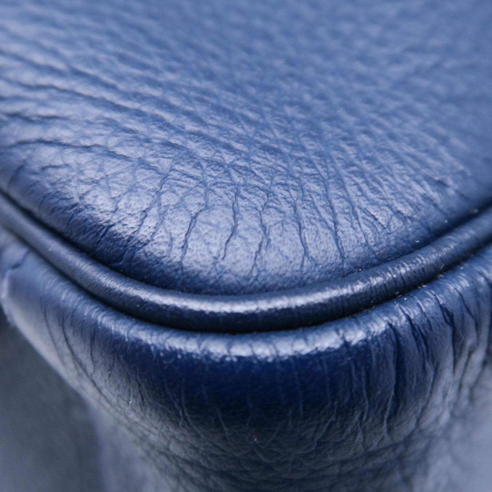 HERMES Taurillon Clemence皮革Lindy 34銀扣手挽肩背兩用袋藍色