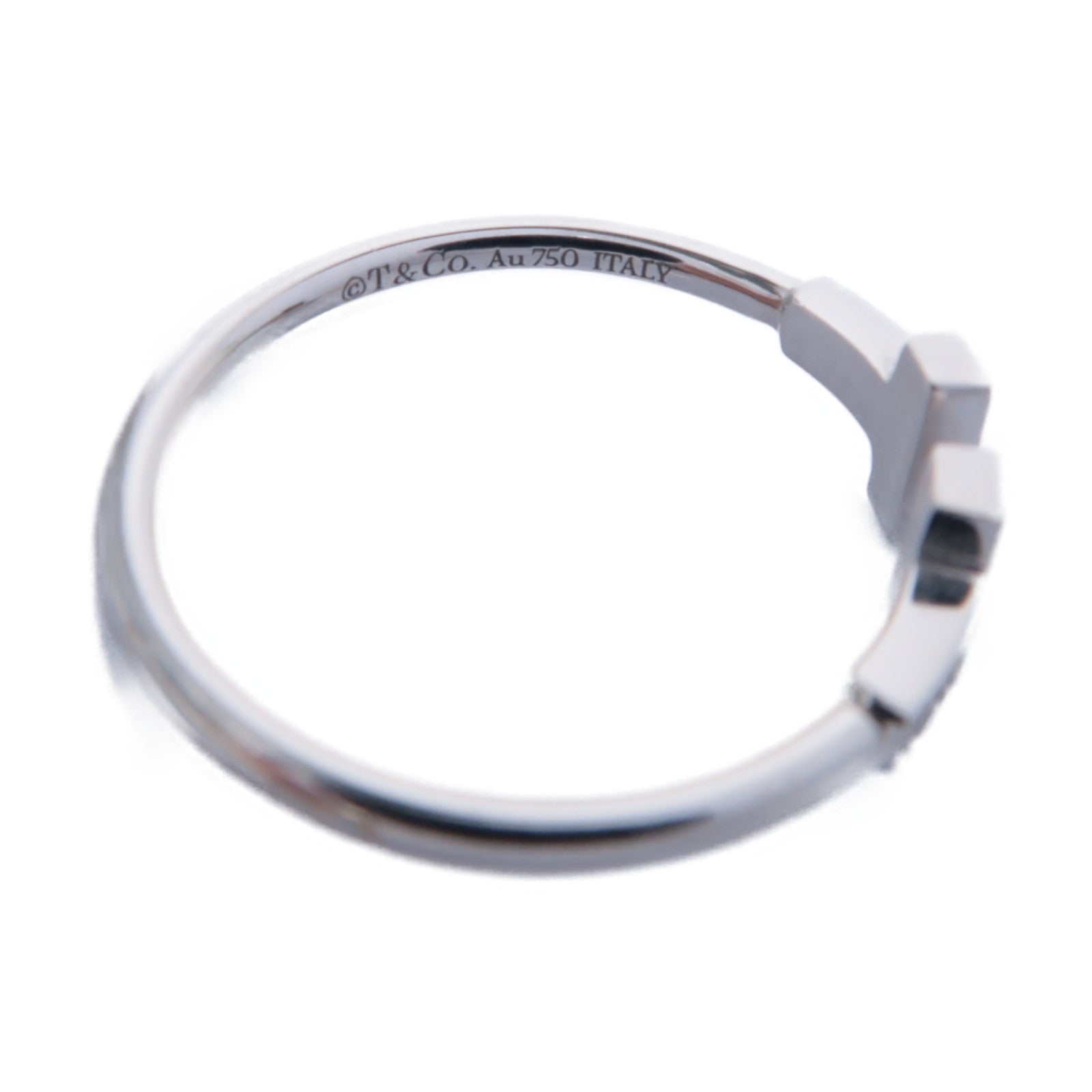 TIFFANY＆CO 18K白金T-wire Ring 0.13ct鑽石戒指US#9