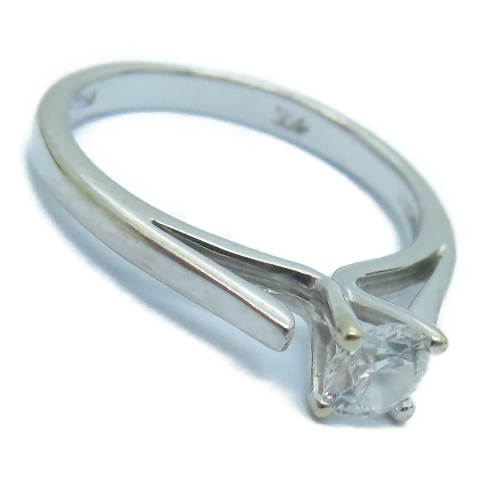 JEWELRY 18K白金Ring 0.34ct钻石戒指US#4.25