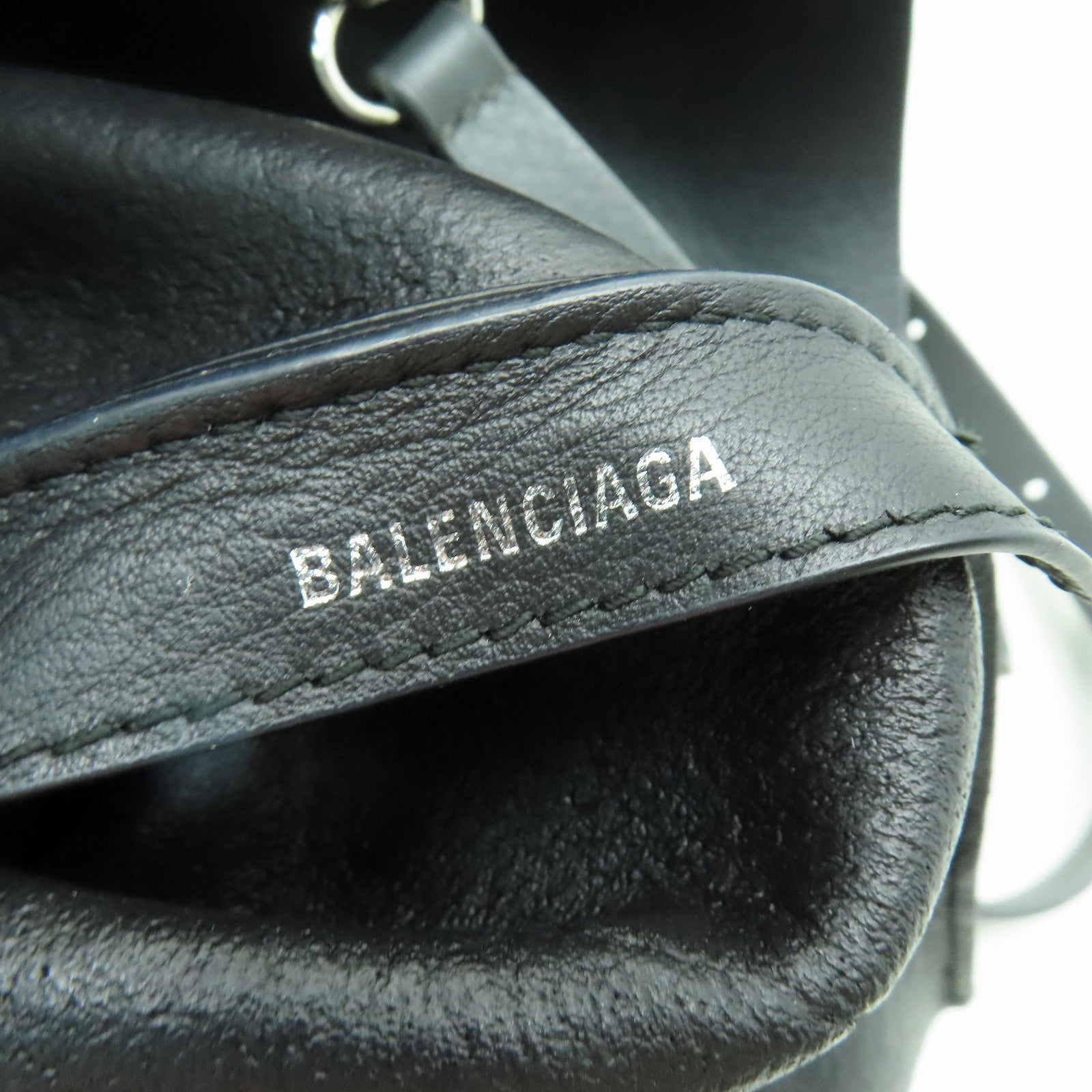 BALENCIAGA 牛皮皮革2way Shoulder Bag銀扣手挽肩背兩用袋灰色