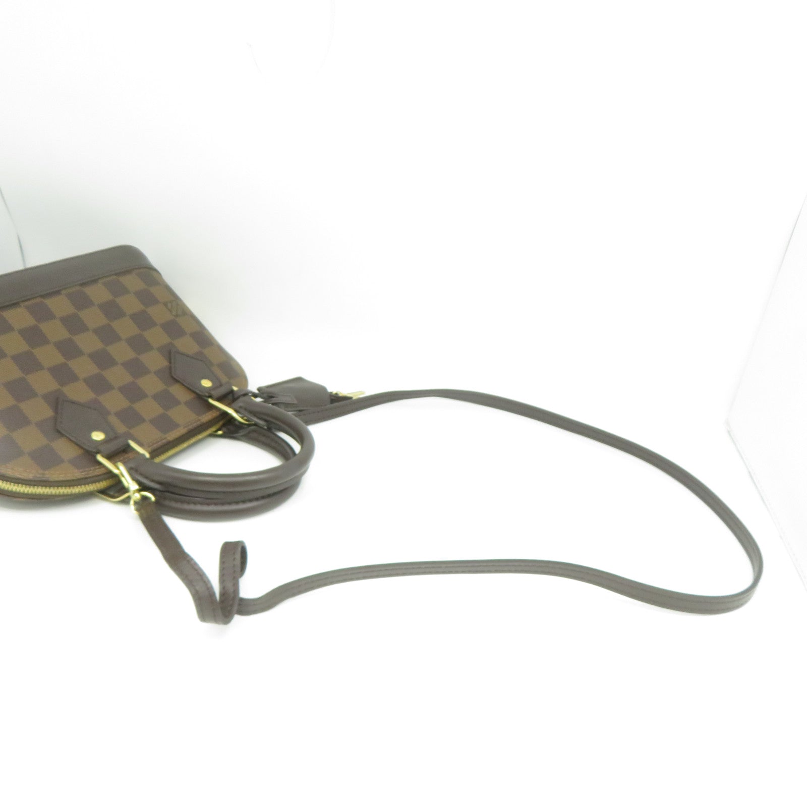 LOUIS VUITTON Damier Alma BB金扣手挽肩背兩用袋啡色