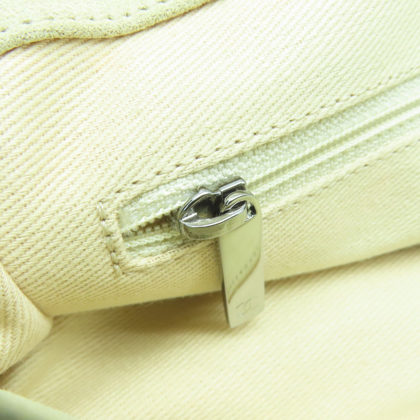 CHANEL 【激減優惠】帆布Tote Bag銀扣手挽袋米色