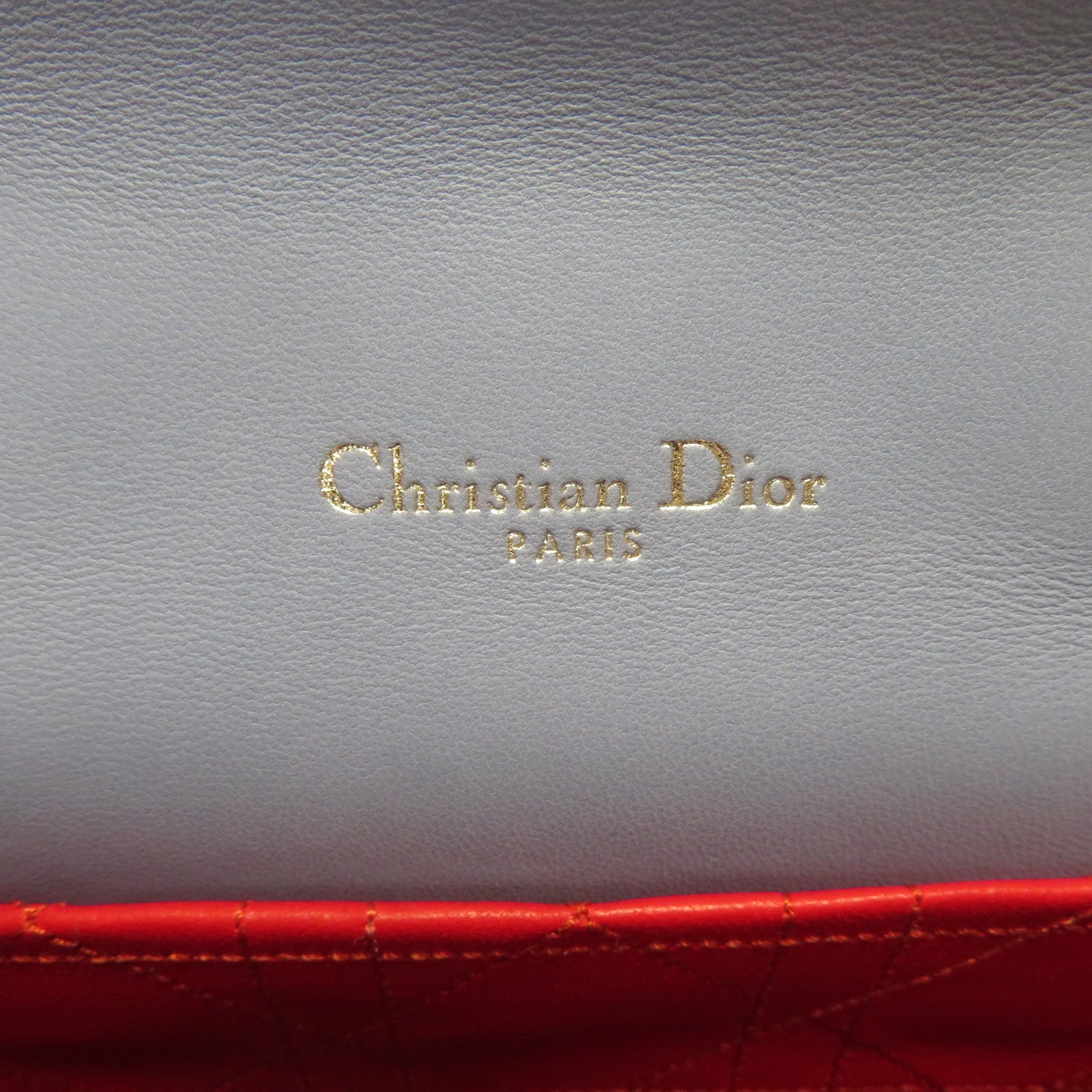 Dior 羊皮皮革Chain Shoulder銀扣鏈帶肩背袋淺藍色