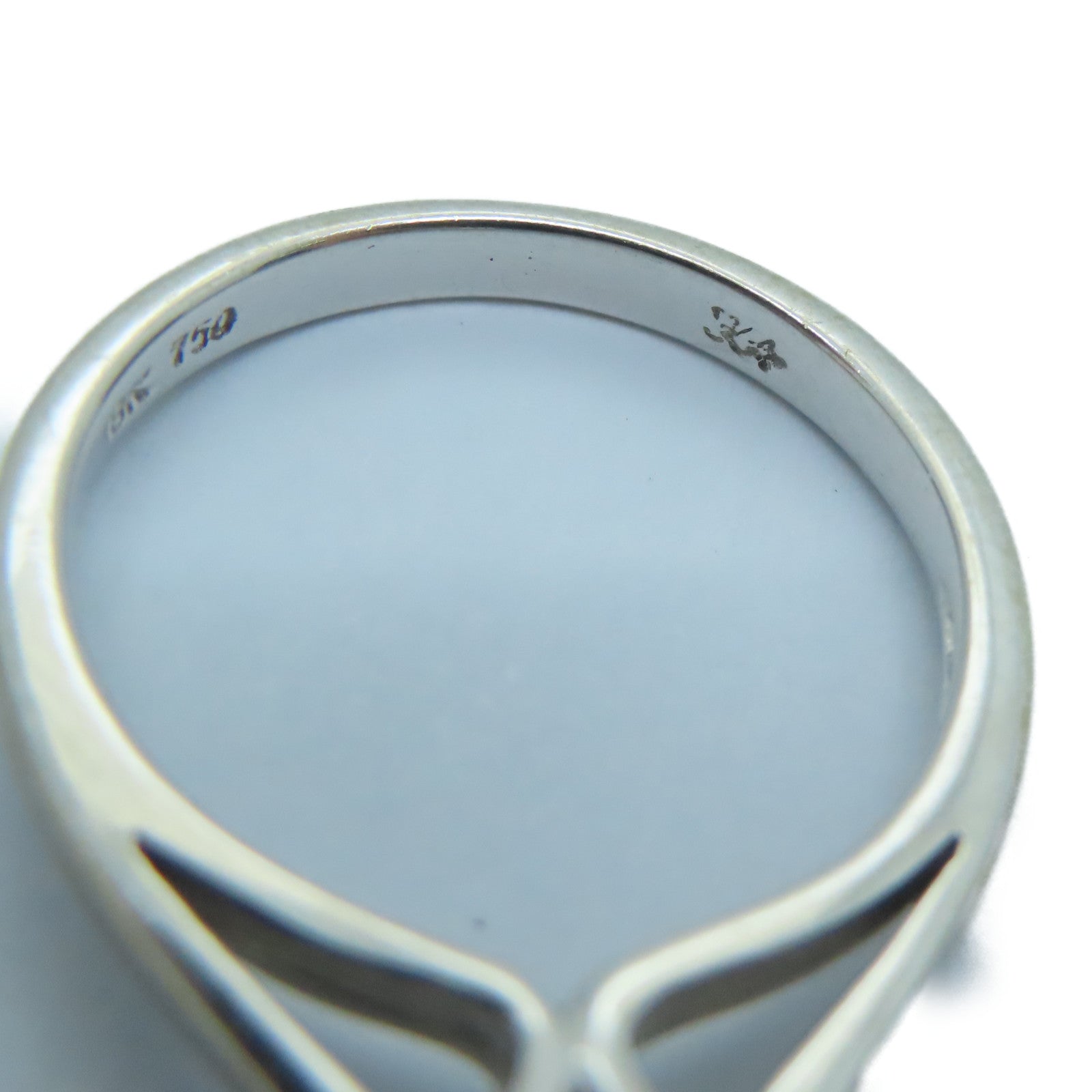 JEWELRY 18K白金Ring 0.34ct钻石戒指US#4.25