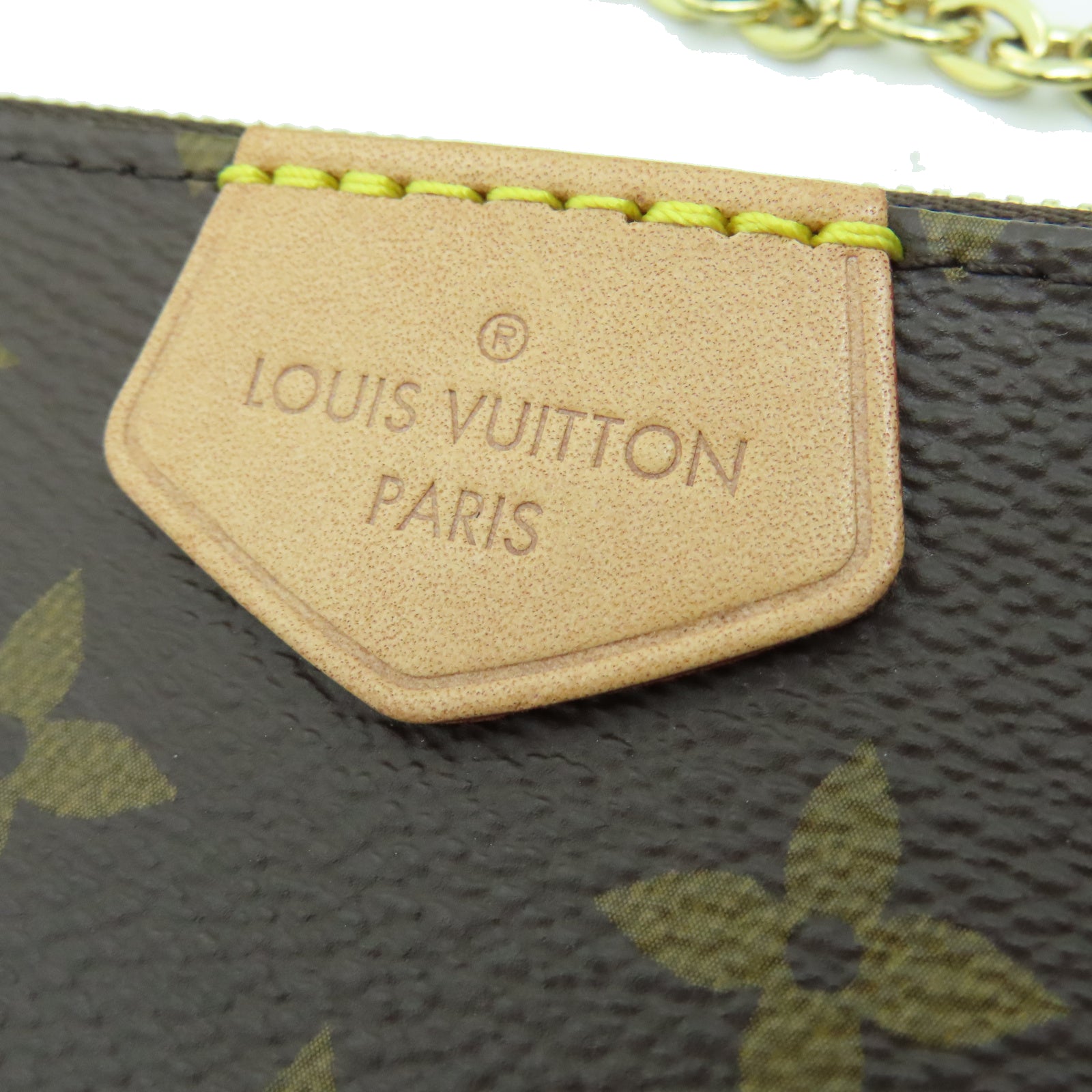 LOUIS VUITTON Monogram Multi Pochette Accessoires金扣肩背袋棕色