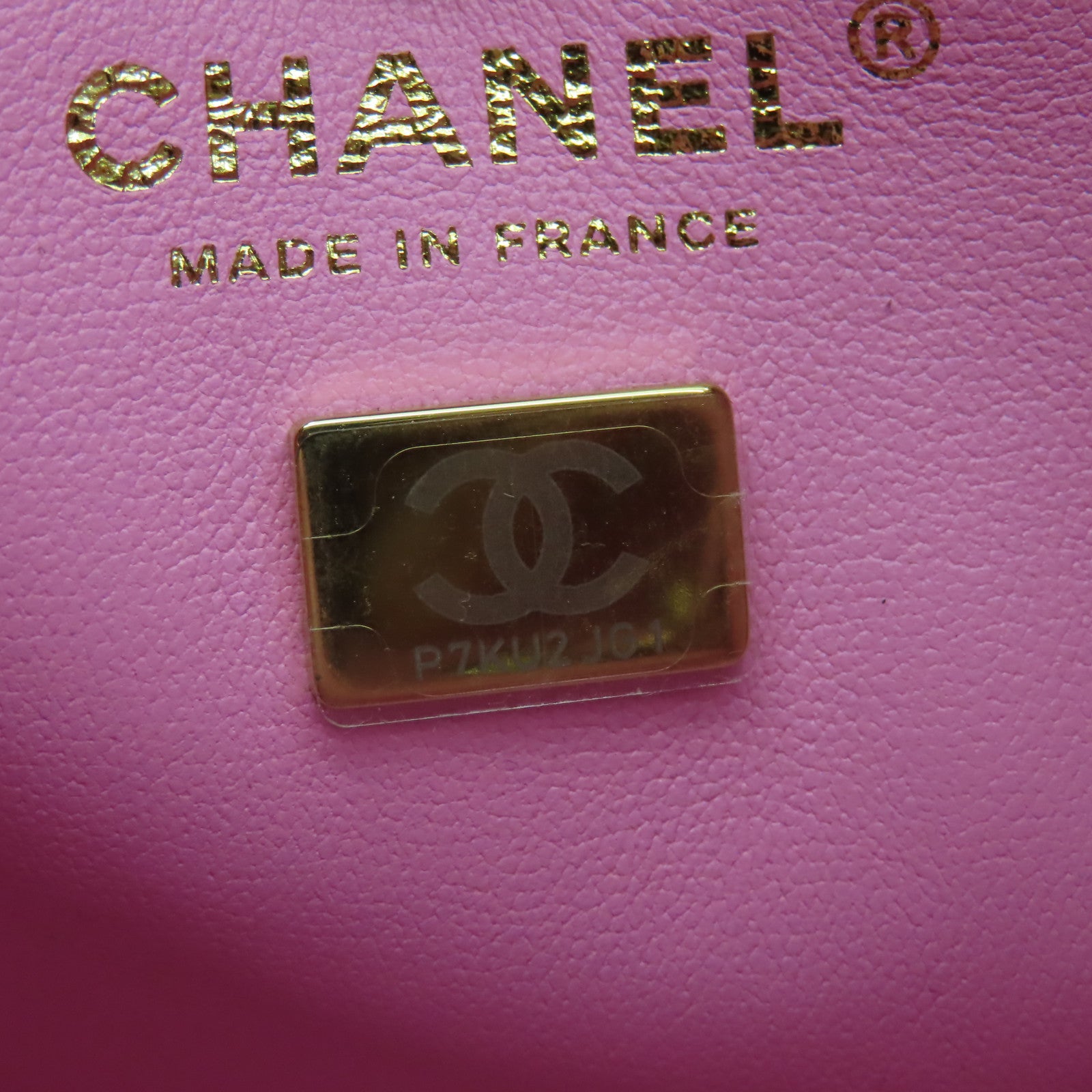 CHANEL 菱格牛皮皮革Chain Shoulder金扣鏈帶肩背袋粉紅色