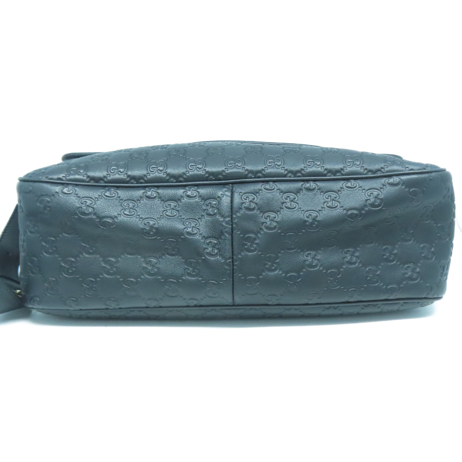 GUCCI 牛皮皮革Shoulder Bag銀扣肩背袋黑色