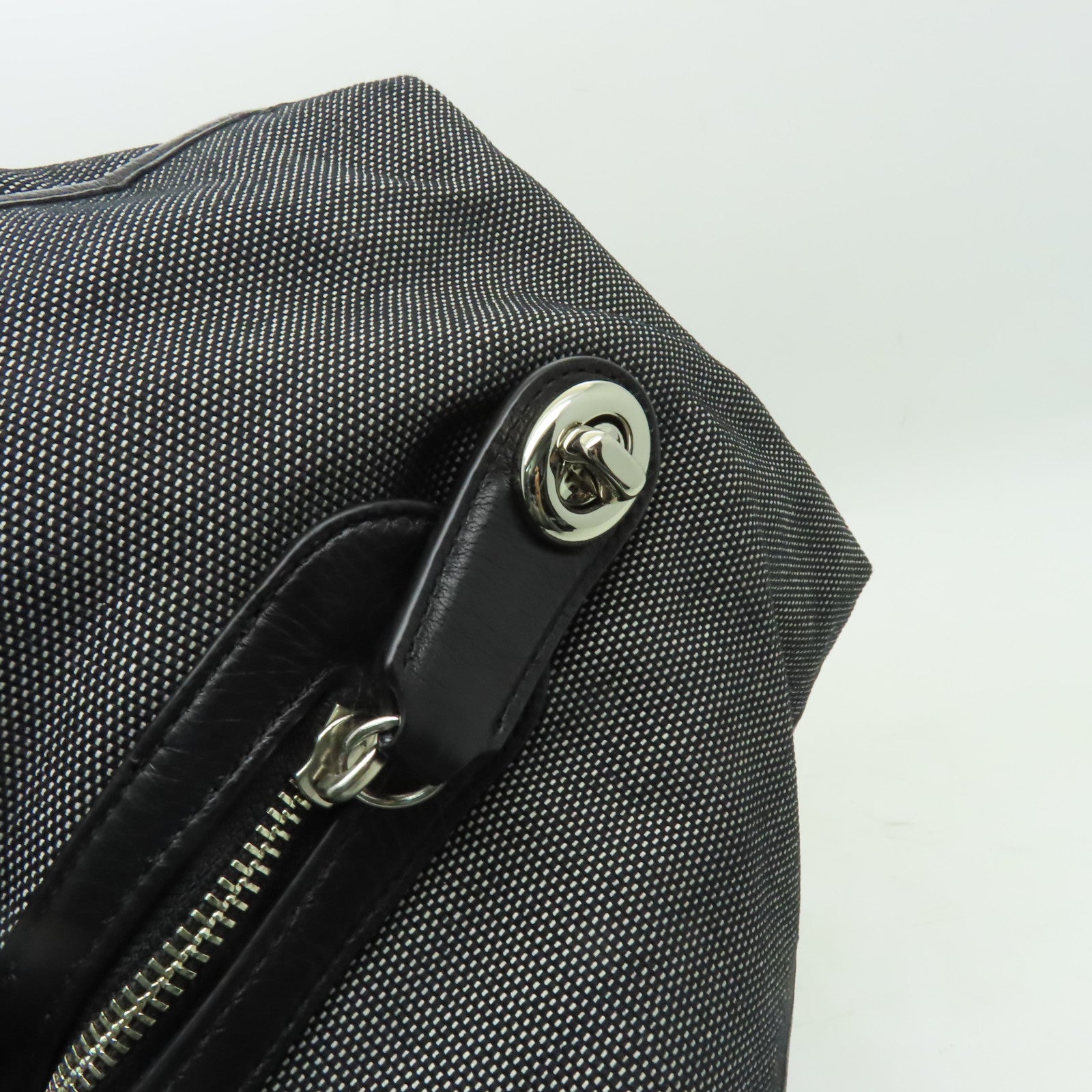 COACH 帆布Shoulder Bag銀扣手挽袋藍色/黒色