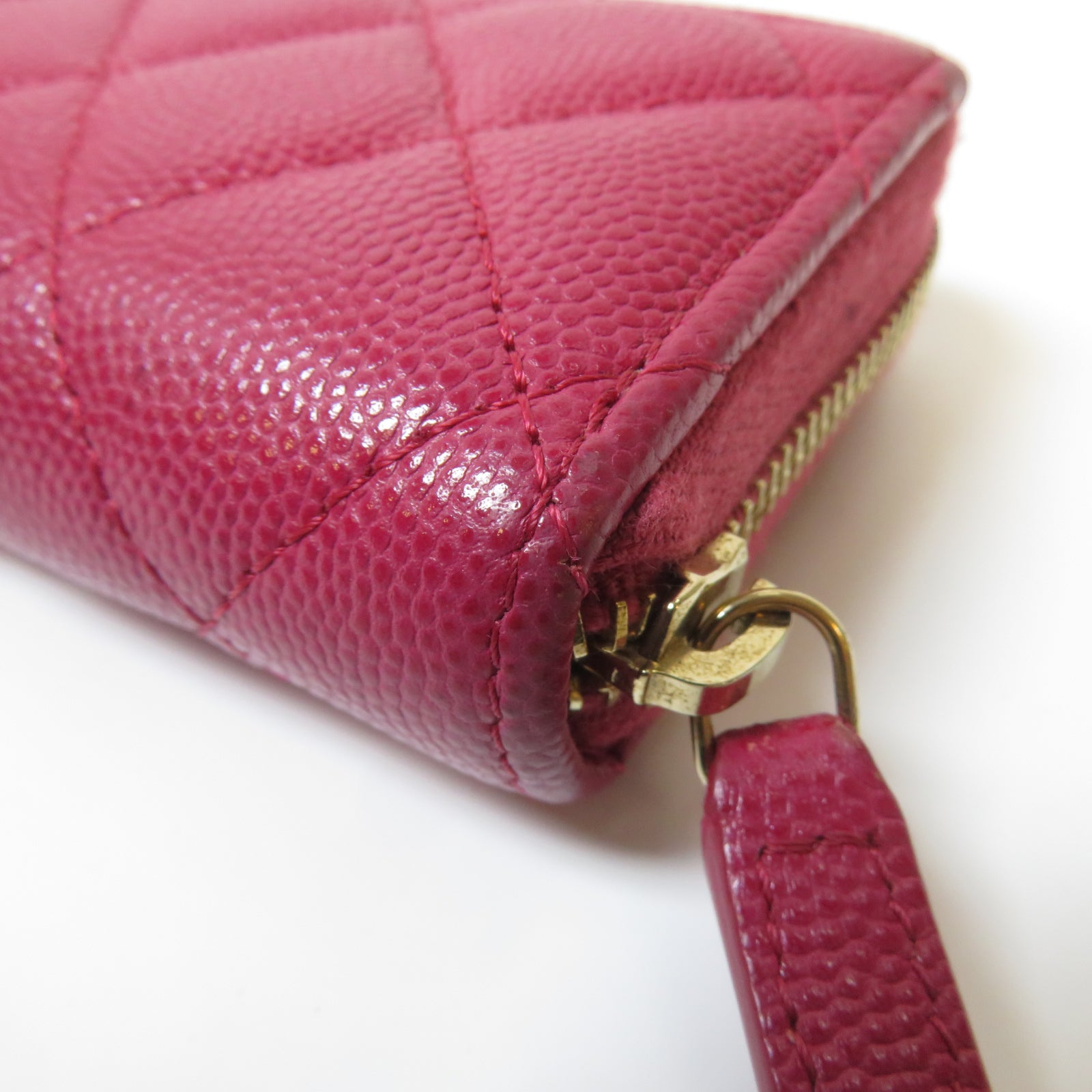 CHANEL 菱格Caviar皮革Classic Coin Case金扣零錢包粉紅色