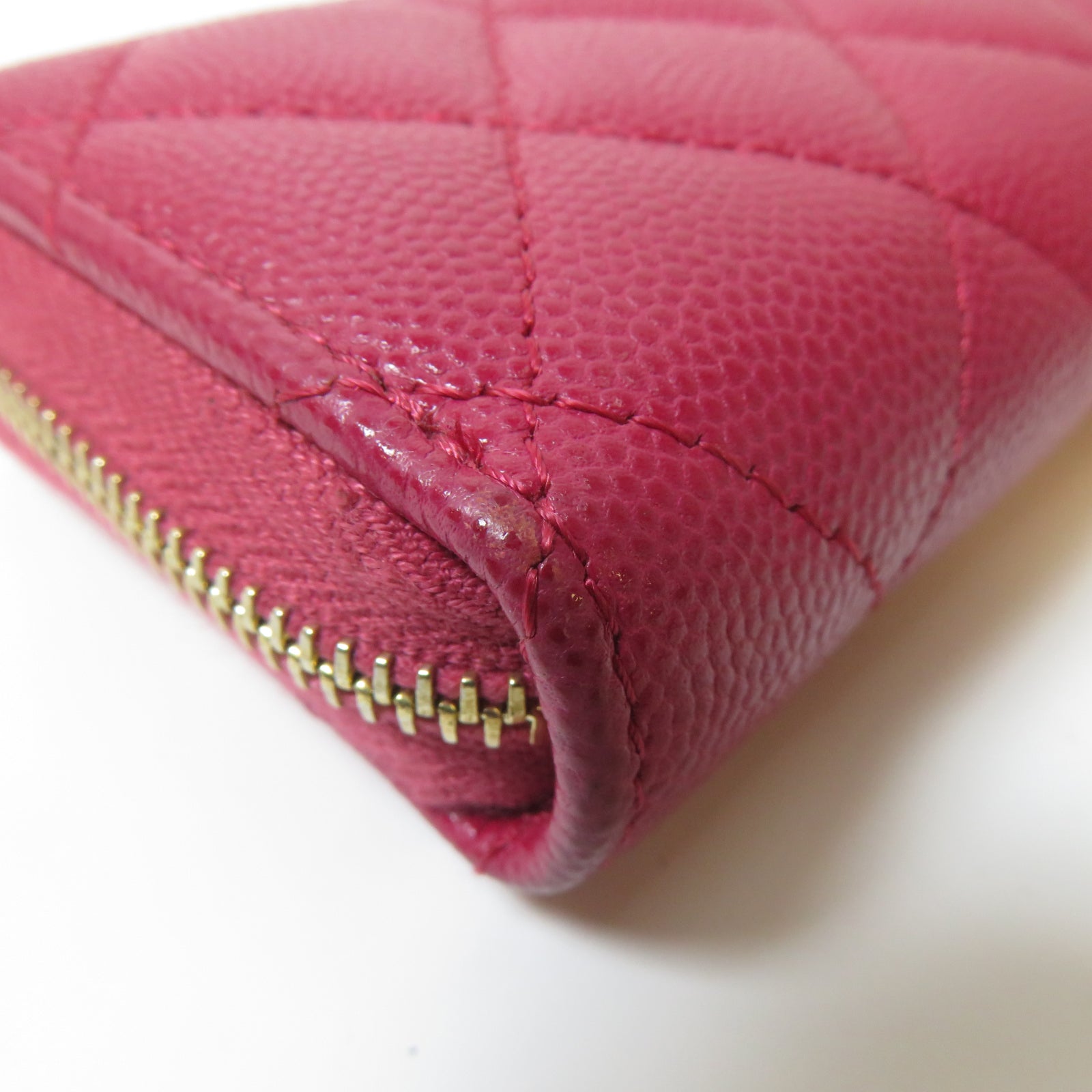 CHANEL 菱格Caviar皮革Classic Coin Case金扣零錢包粉紅色