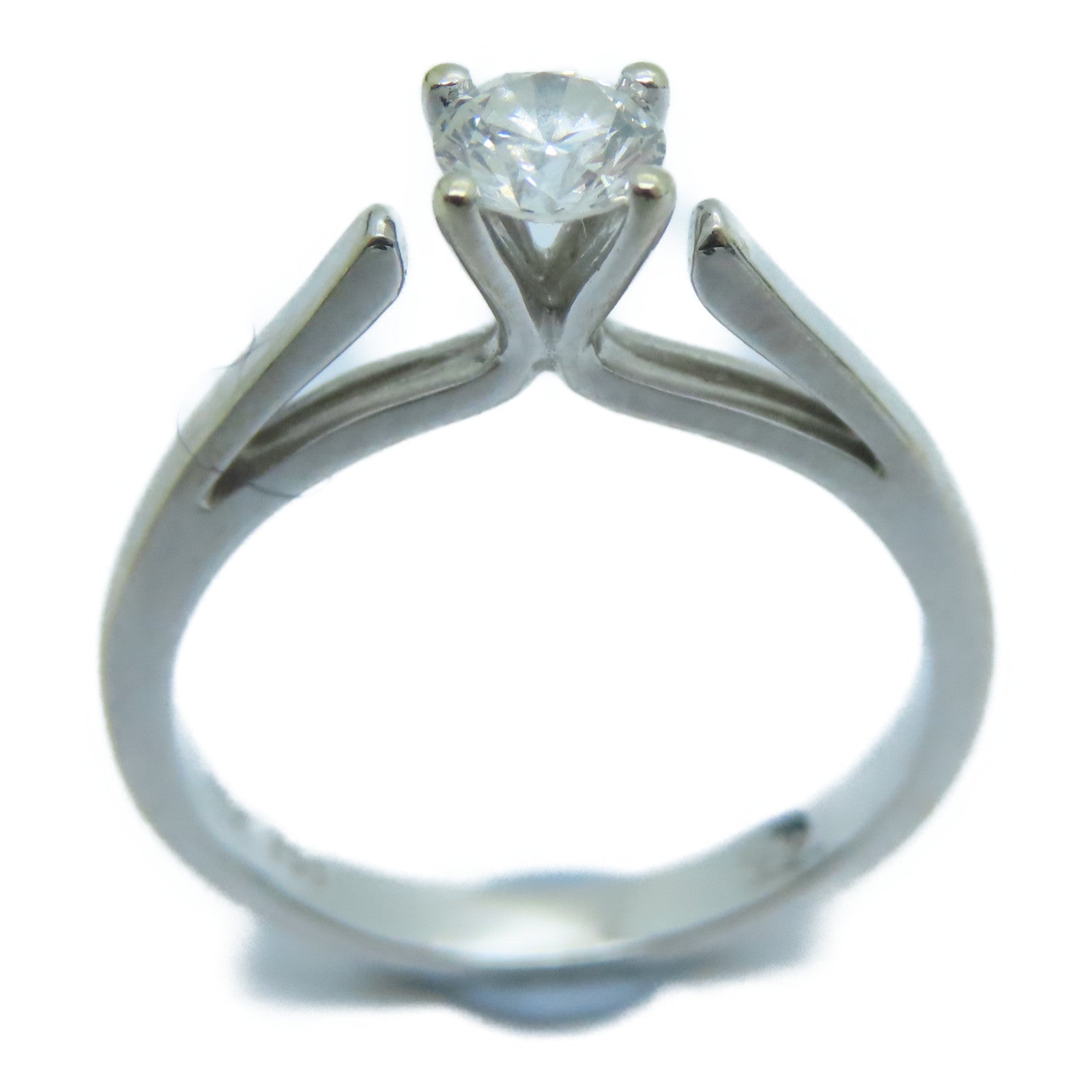 JEWELRY 18K白金Ring 0.34ct钻石戒指US#4.25