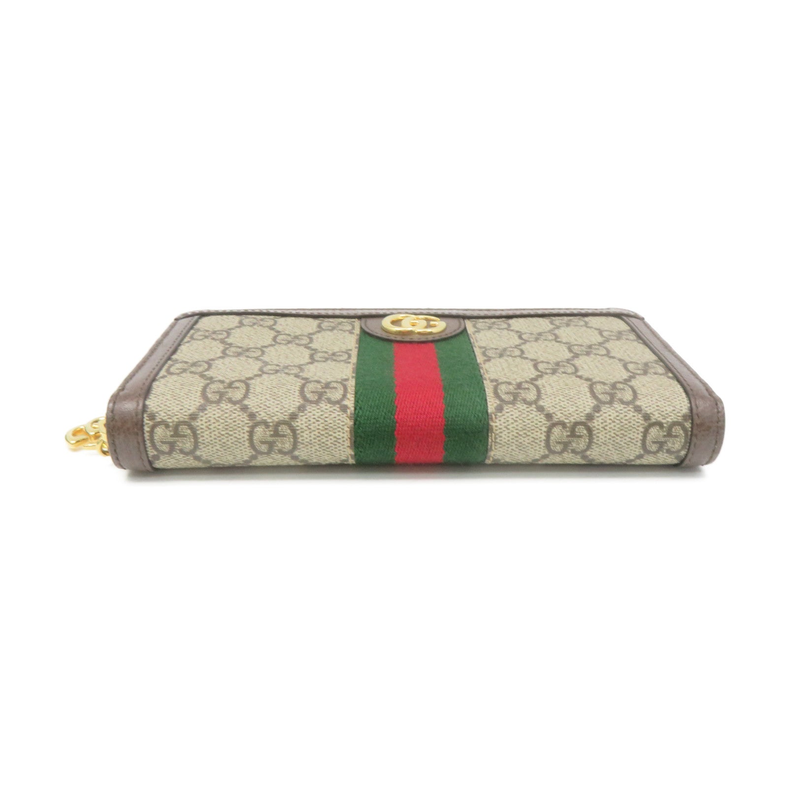 GUCCI Coated Canvas Zipper Long Wallet Zipper Long Wallet Brown