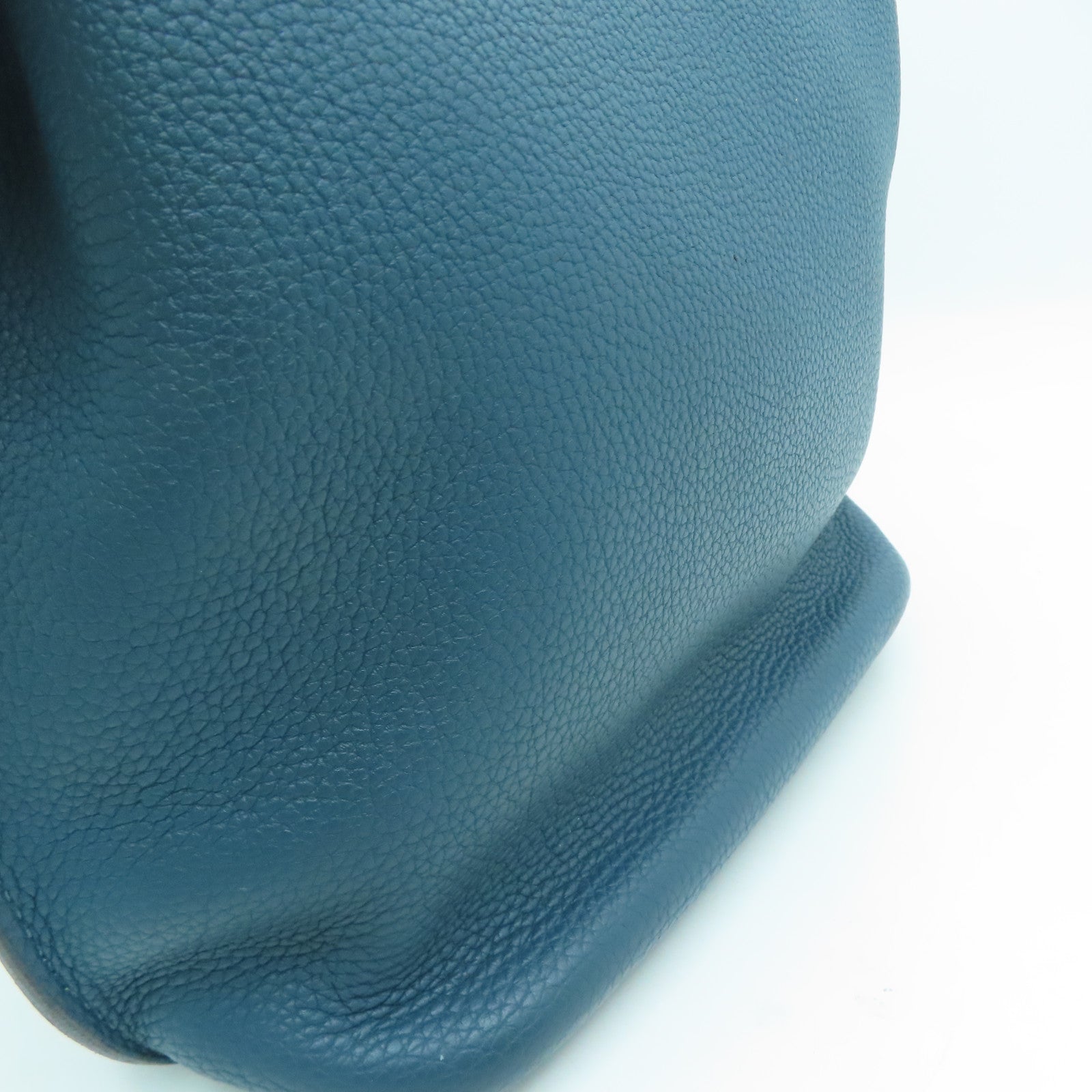 HERMES Togo Leather So Kelly 22 Silver Buckle Shoulder Bag Colvert Blue Blue