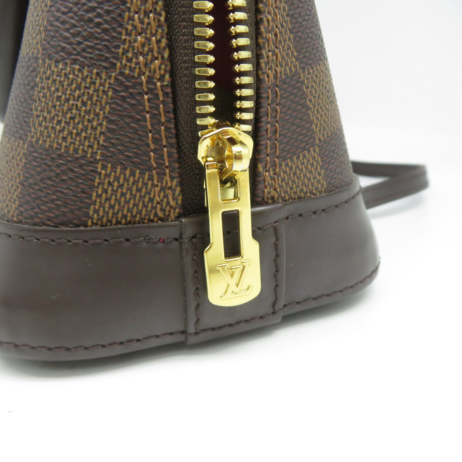 LOUIS VUITTON Damier Alma BB金扣手挽肩背兩用袋啡色