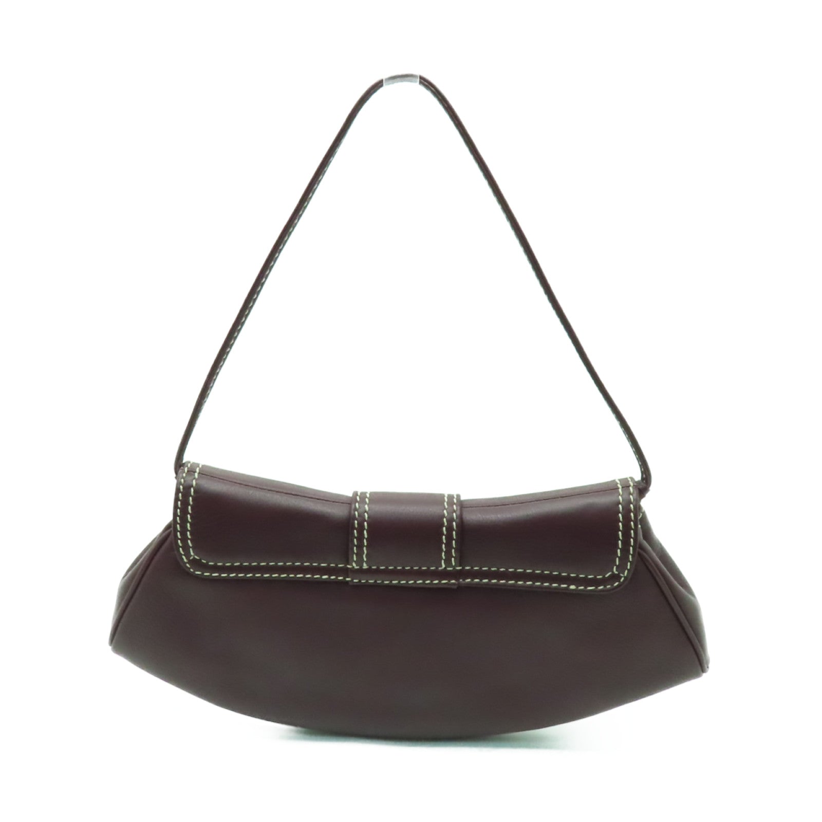 CELINE 牛皮皮革Shoulder Bag金扣肩背袋深紫色